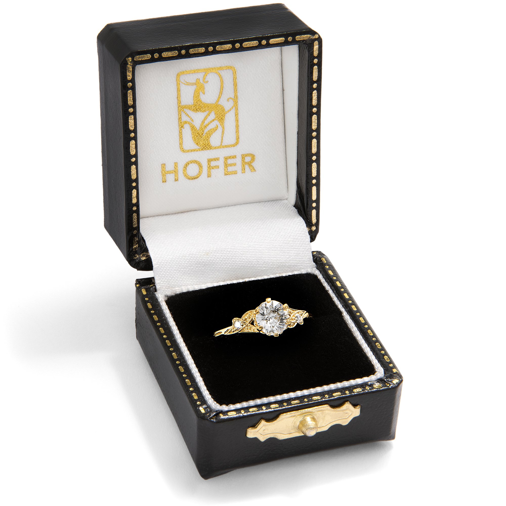 Delicate Ring with a 0.64 ct Old European Cut Diamond in Yellow Gold, From Our Workshop Delicate Ring with a 0.64 ct Old European Cut Diamond in Yellow Gold, From Our Workshop