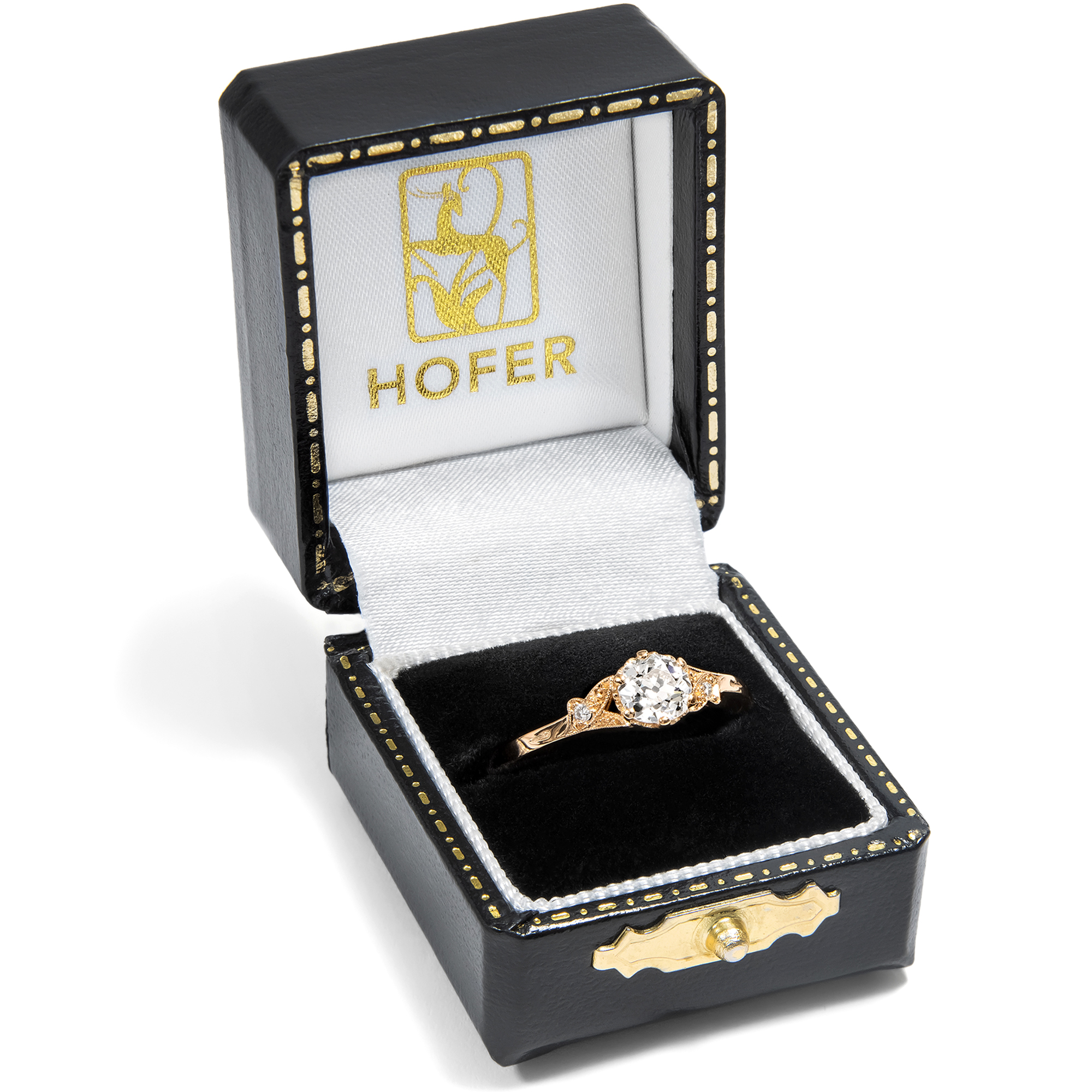 Zarter Ring mit vintage 0,60 ct Brillant in Roségold, aus unserer Werkstatt Zarter Ring mit vintage 0,60 ct Brillant in Roségold, aus unserer Werkstatt