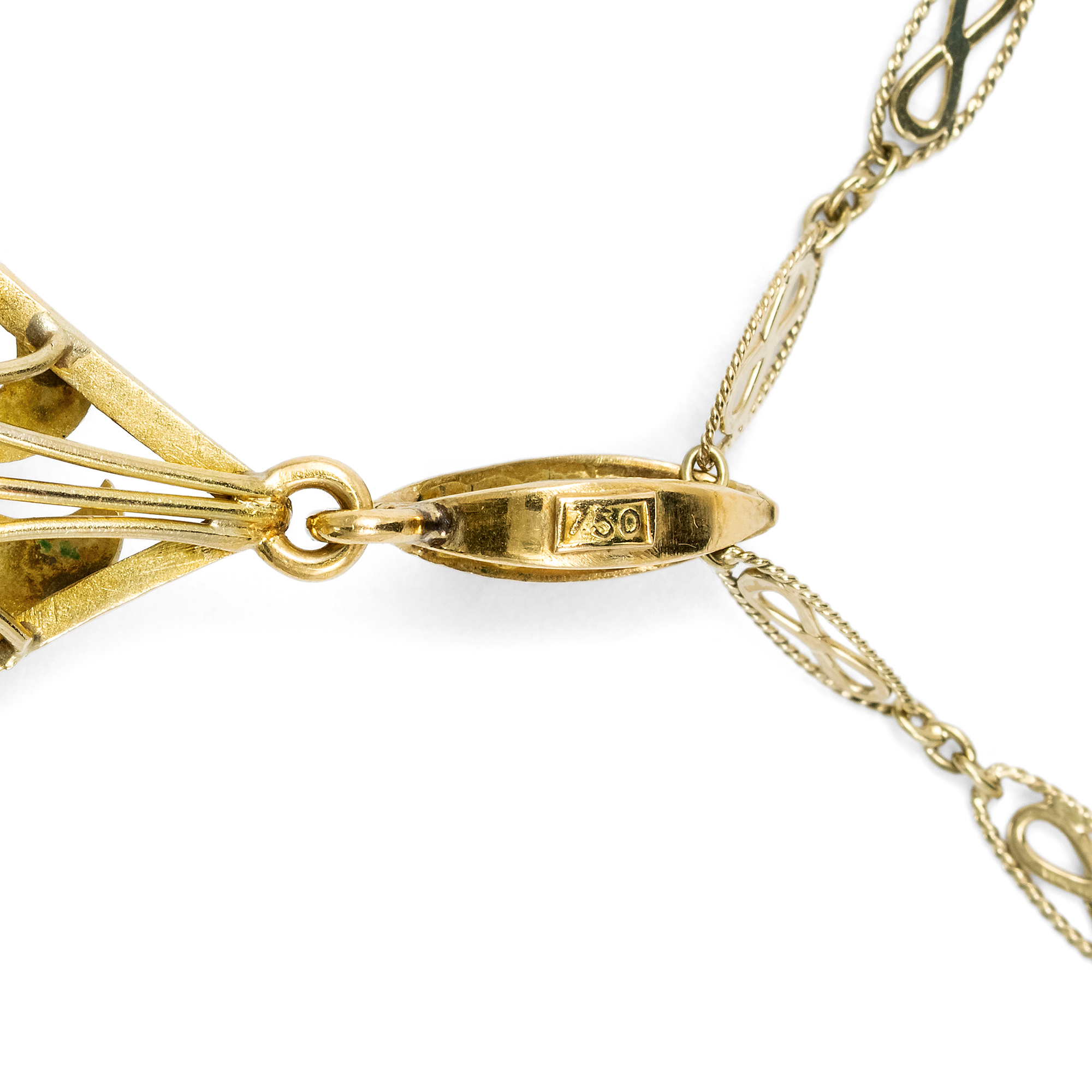 Großer expressionistischer Anhänger mit Amethyst & farbigen Diamanten in Gold, 1920er Jahre Großer expressionistischer Anhänger mit Amethyst & farbigen Diamanten in Gold, 1920er Jahre