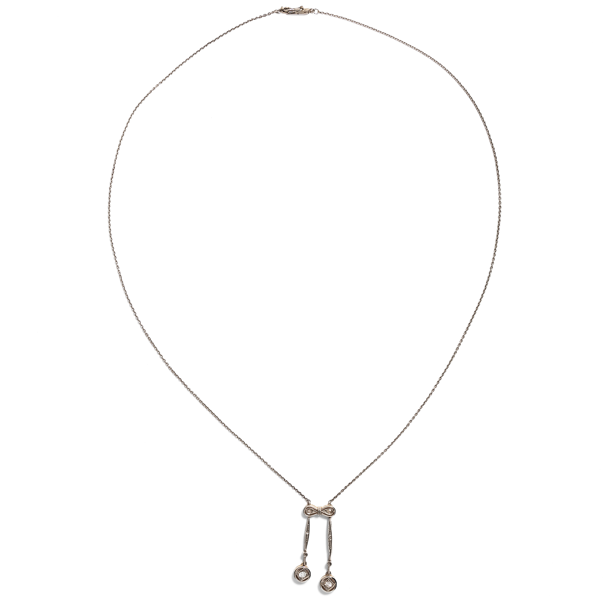 Elegantes „Lavalliere“-Collier mit Diamanten, Deutschland um 1920 Elegantes „Lavalliere“-Collier mit Diamanten, Deutschland um 1920