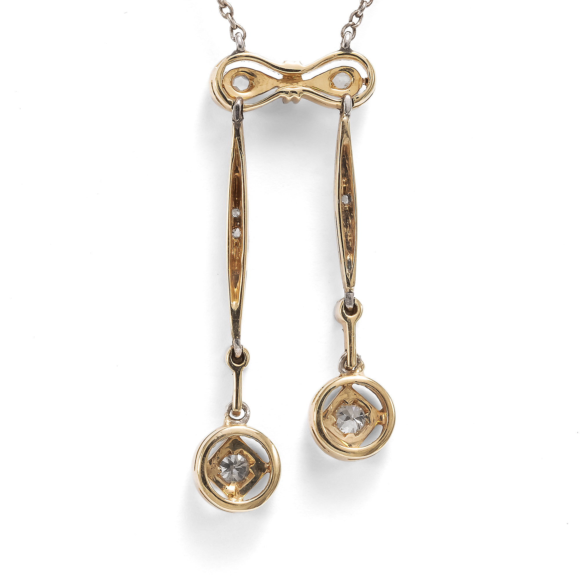 Elegantes „Lavalliere“-Collier mit Diamanten, Deutschland um 1920 Elegantes „Lavalliere“-Collier mit Diamanten, Deutschland um 1920