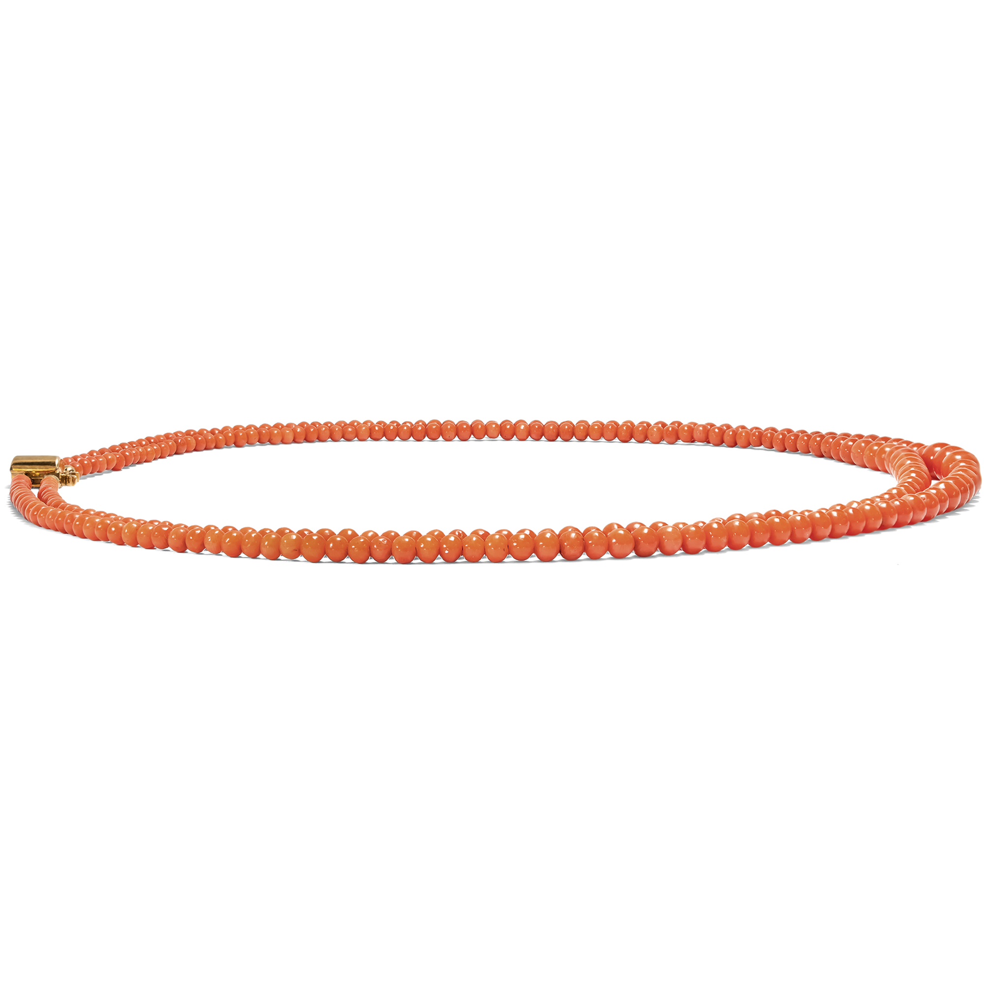 Antikes Collier aus „Corallo Sciacca“ in zwei Reihen, Italien um 1900 Antikes Collier aus „Corallo Sciacca“ in zwei Reihen, Italien um 1900