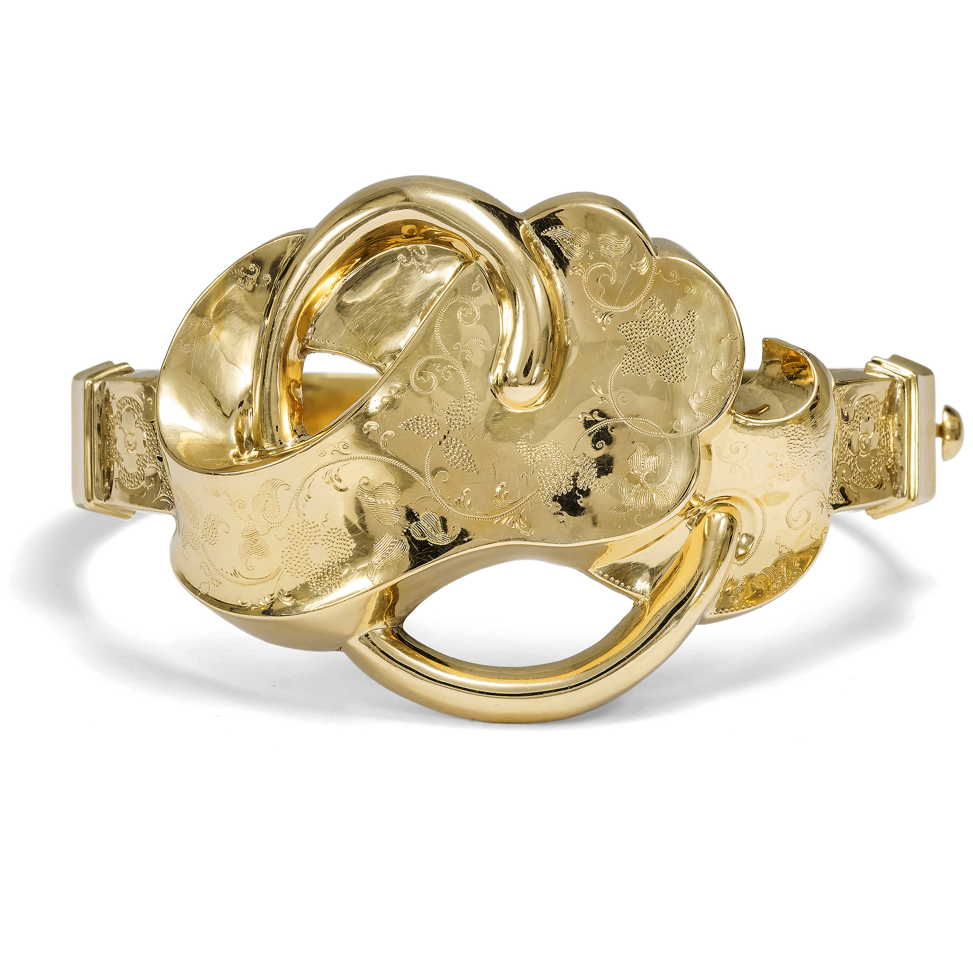 Prachtvoller Armreif des Naturalismus aus Gold, um 1850 Prachtvoller Armreif des Naturalismus aus Gold, um 1850