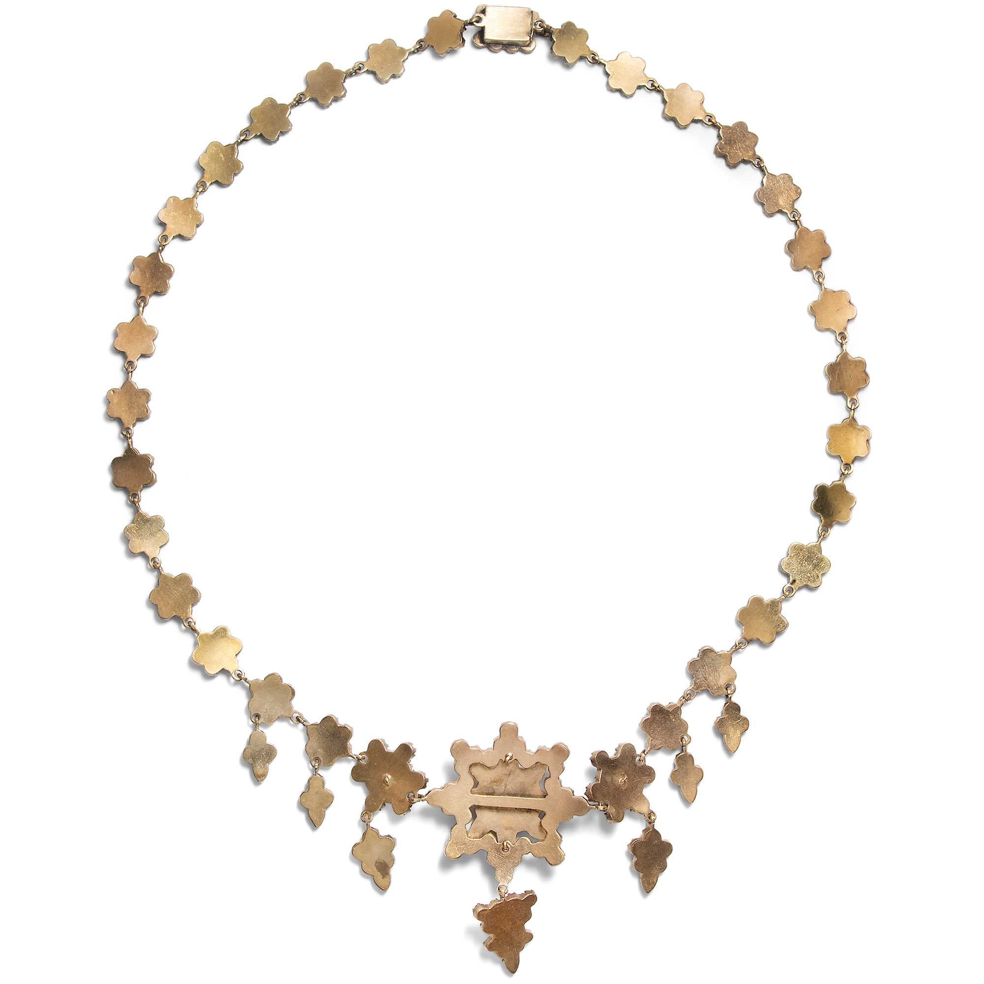 Antikes Collier mit Sternen & Blüten aus böhmischen Granaten, um 1890 Antikes Collier mit Sternen & Blüten aus böhmischen Granaten, um 1890