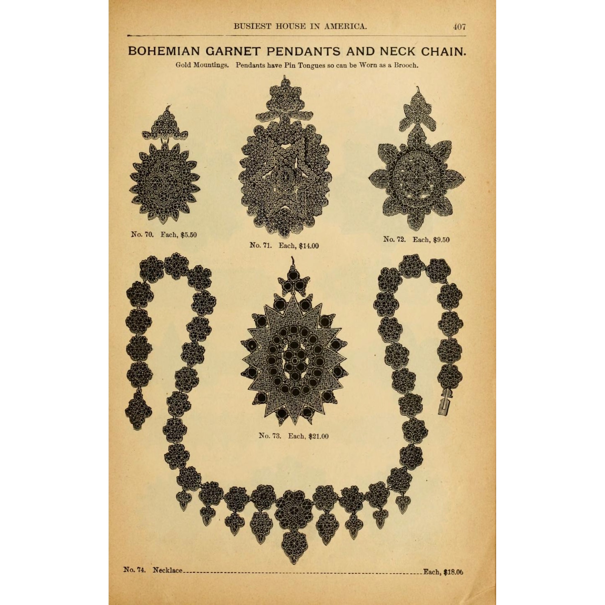Antikes Collier mit Sternen & Blüten aus böhmischen Granaten, um 1890 Antikes Collier mit Sternen & Blüten aus böhmischen Granaten, um 1890