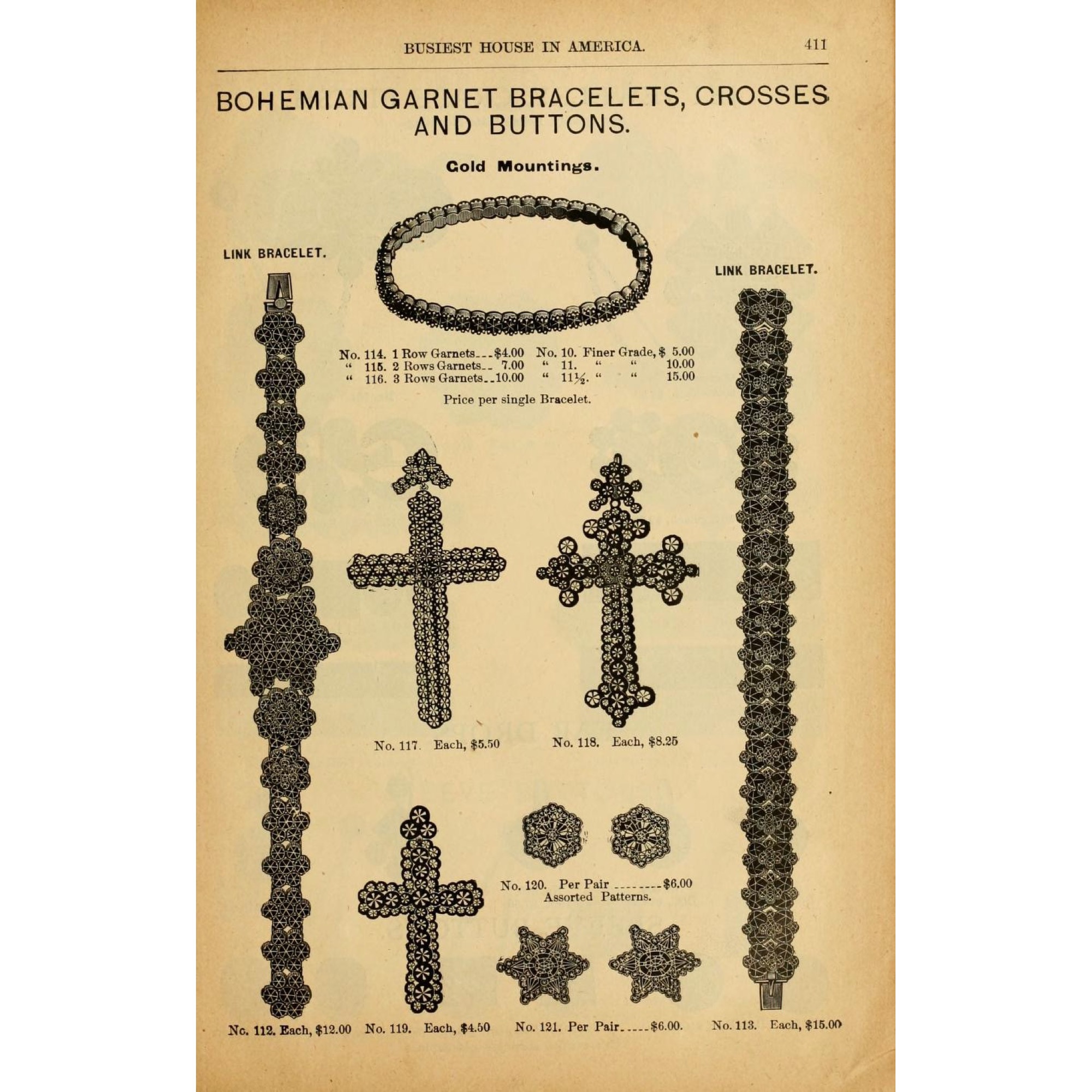 Antikes Armband mit böhmischen Granaten in Tombak, um 1890 Antikes Armband mit böhmischen Granaten in Tombak, um 1890