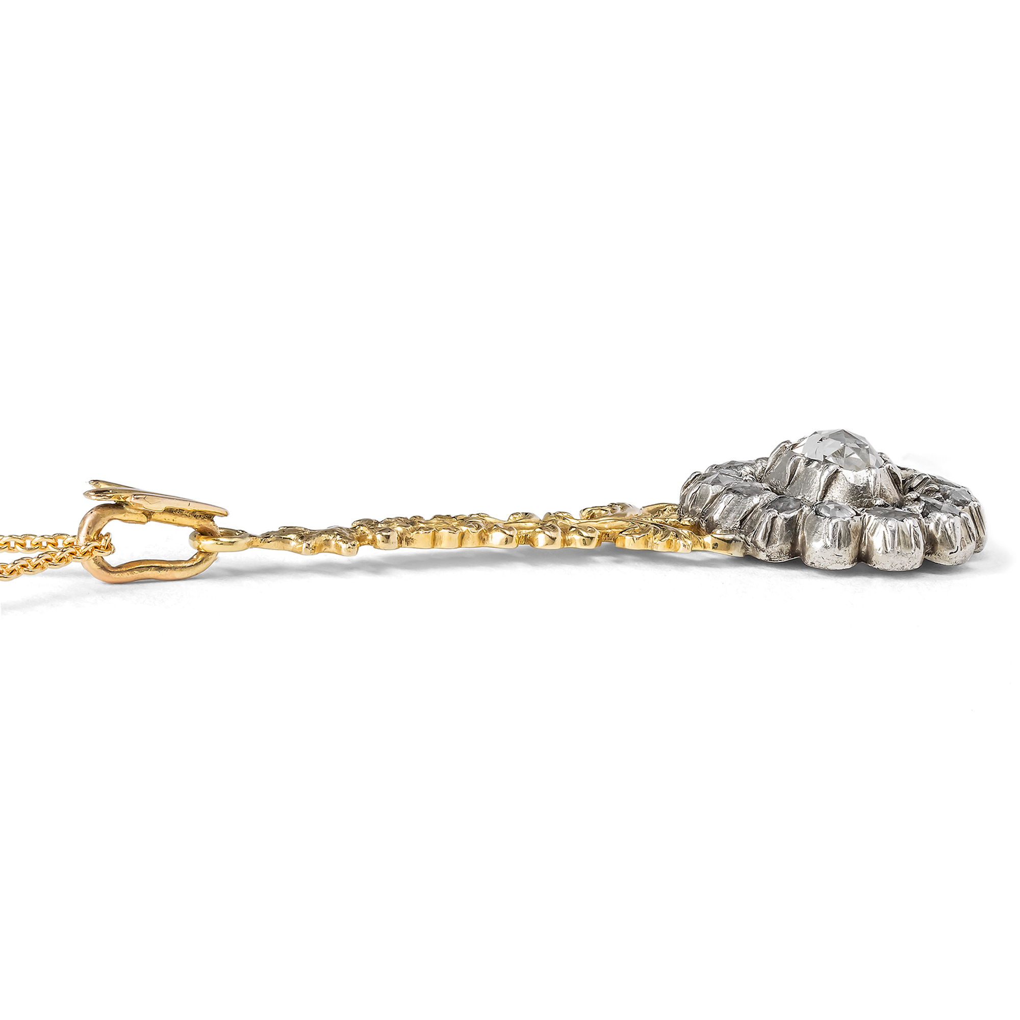 Antiker Anhänger aus einer „comet brooch“ mit Diamanten in Gold & Silber, um 1835 & später Antiker Anhänger aus einer „comet brooch“ mit Diamanten in Gold & Silber, um 1835 & später