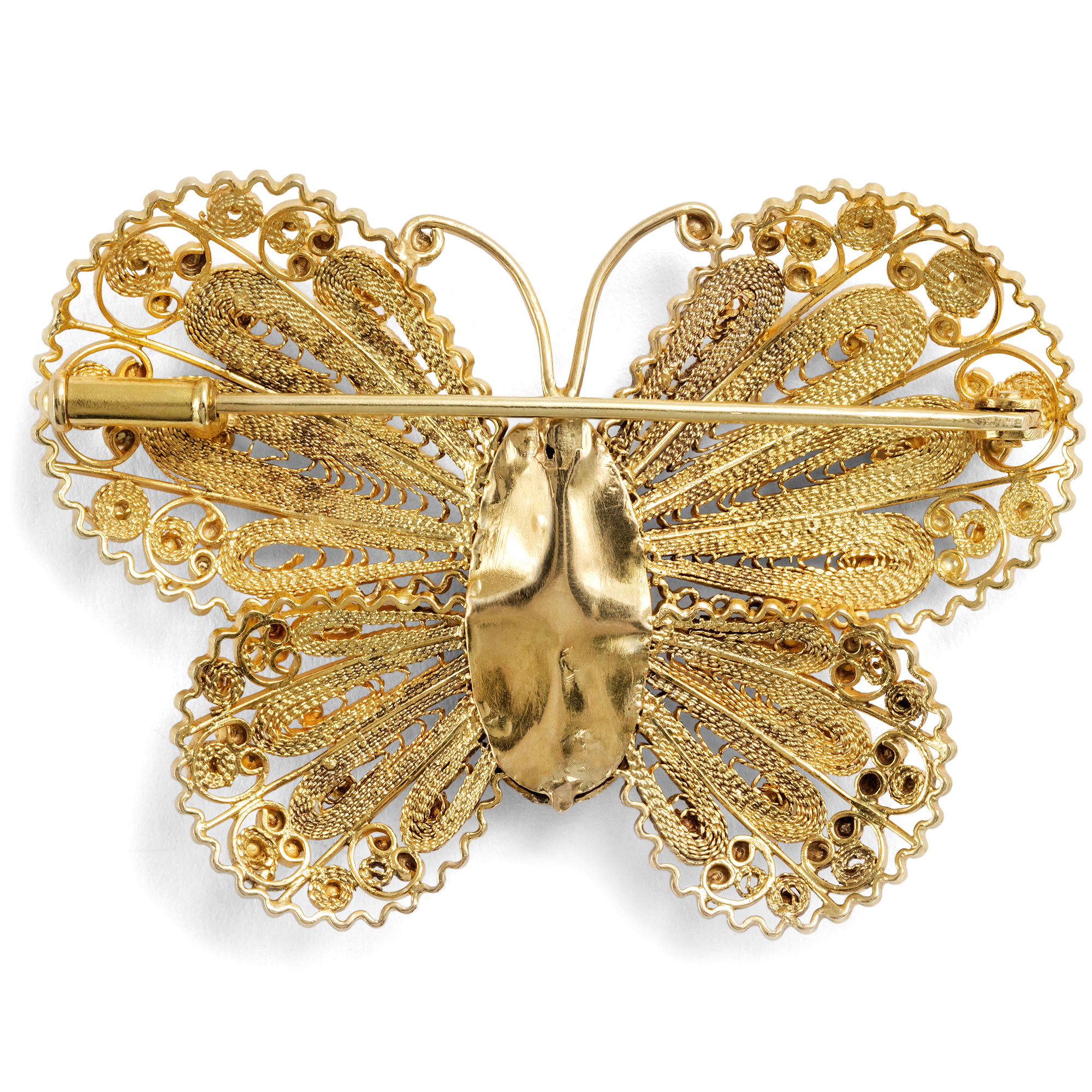 Vintage Butterfly Brooch in Gold & Tourmalines, c. 1950 Vintage Butterfly Brooch in Gold & Tourmalines, c. 1950