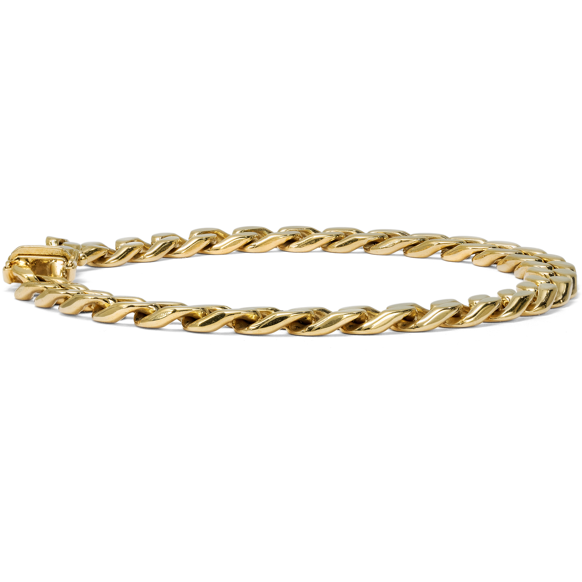Zeitloses Armband im Panzermuster aus Gold, Louis Fiessler, Pforzheim um 1980 Zeitloses Armband im Panzermuster aus Gold, Louis Fiessler, Pforzheim um 1980