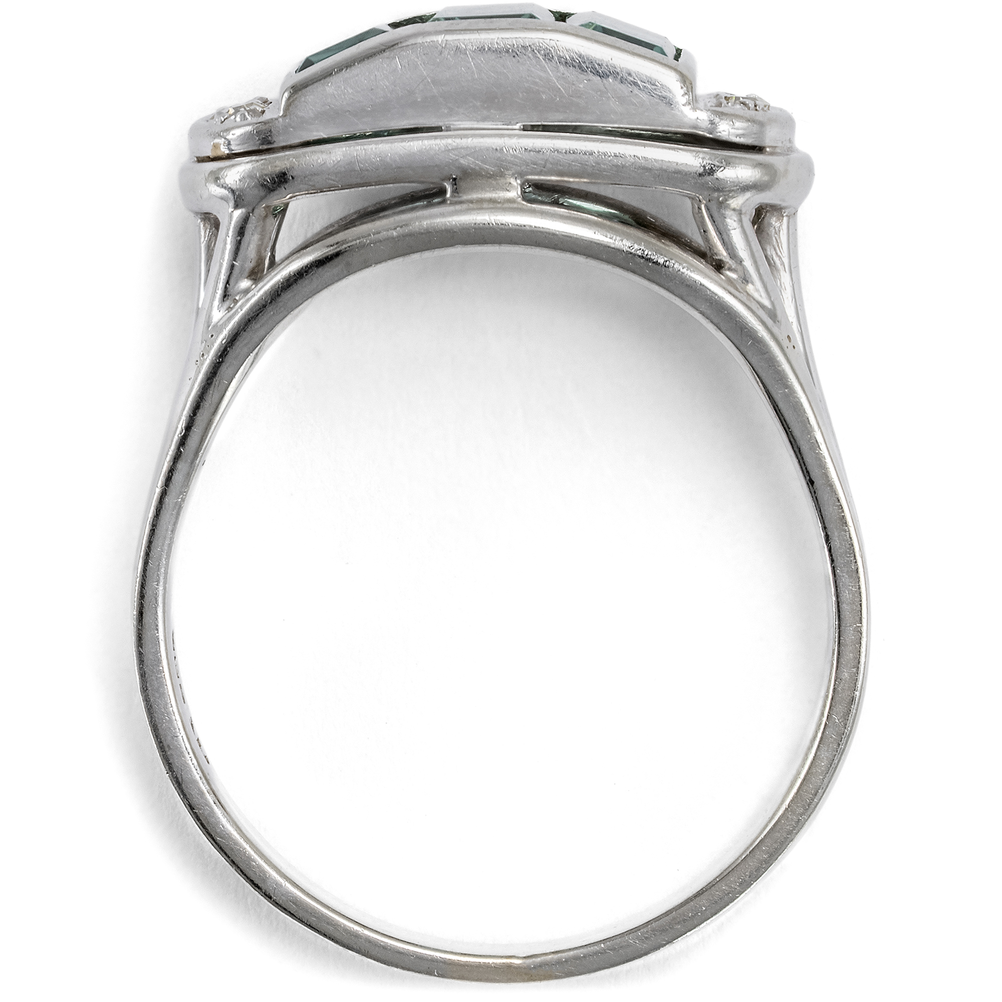 Vintage Ring mit Turmalinen & Diamanten in Weißgold, Deutschland um 1955 Vintage Ring mit Turmalinen & Diamanten in Weißgold, Deutschland um 1955