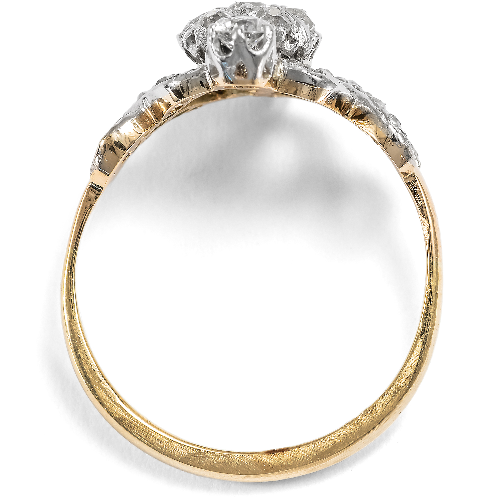 Eleganter Ring der Belle Époque mit Diamanten in Platin & Gold, um 1905 Eleganter Ring der Belle Époque mit Diamanten in Platin & Gold, um 1905