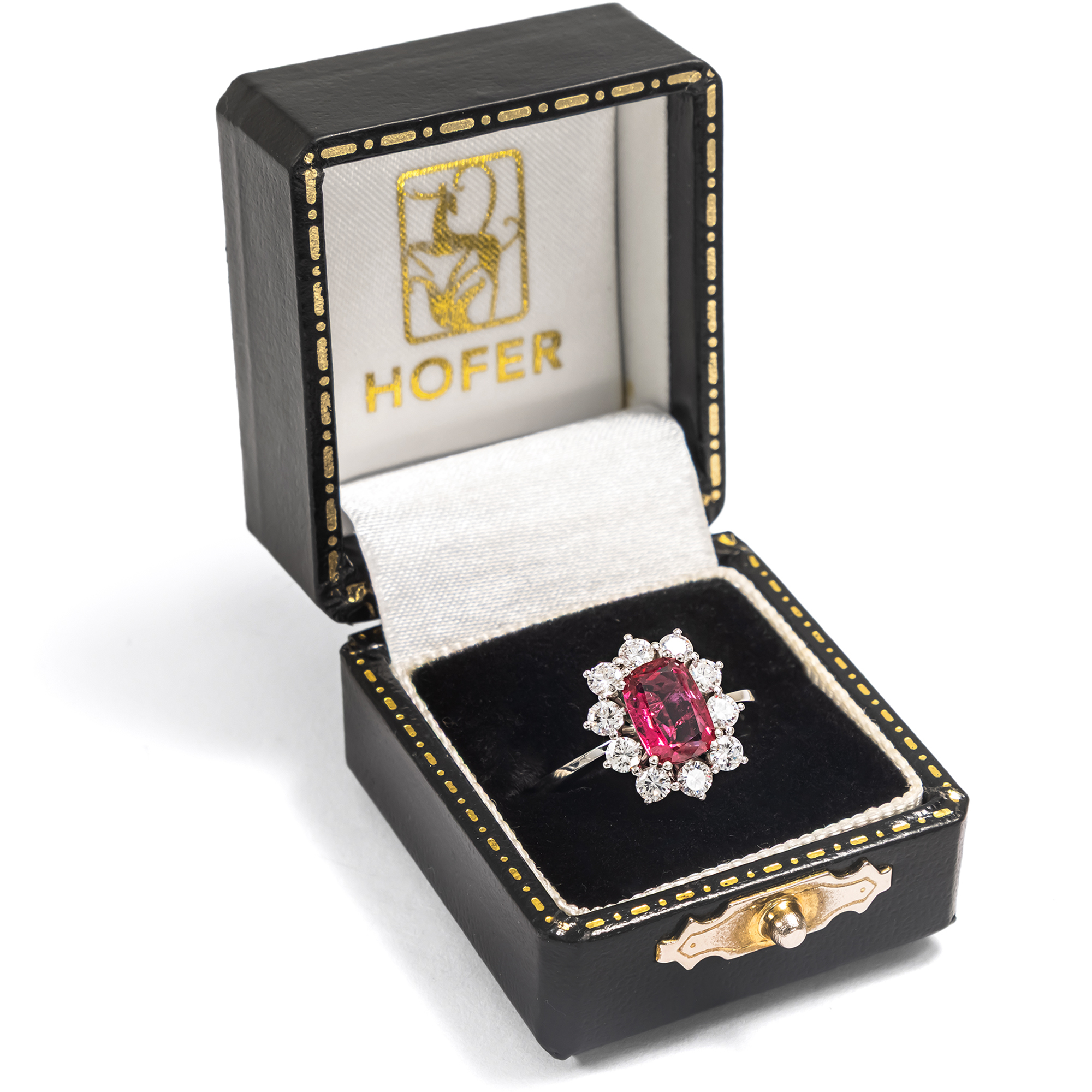 Bezaubernder vintage Ring mit rosa Turmalin & Diamanten, um 1970 Bezaubernder vintage Ring mit rosa Turmalin & Diamanten, um 1970