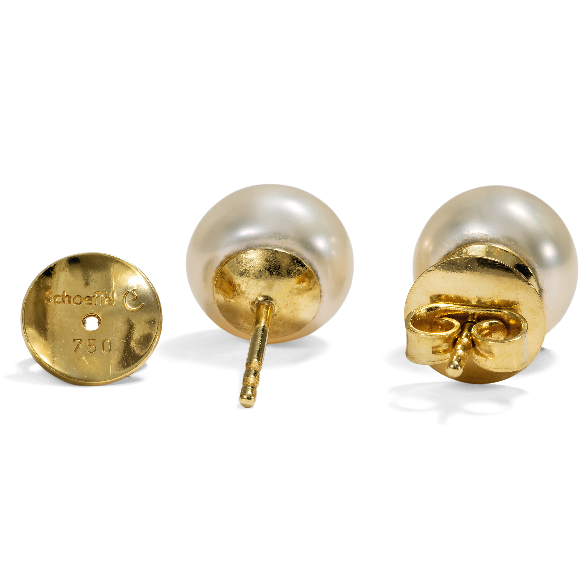 Edle Ohrstecker mit Zuchtperlen in Gold von Schoeffel, Stuttgart um 2000 Edle Ohrstecker mit Zuchtperlen in Gold von Schoeffel, Stuttgart um 2000