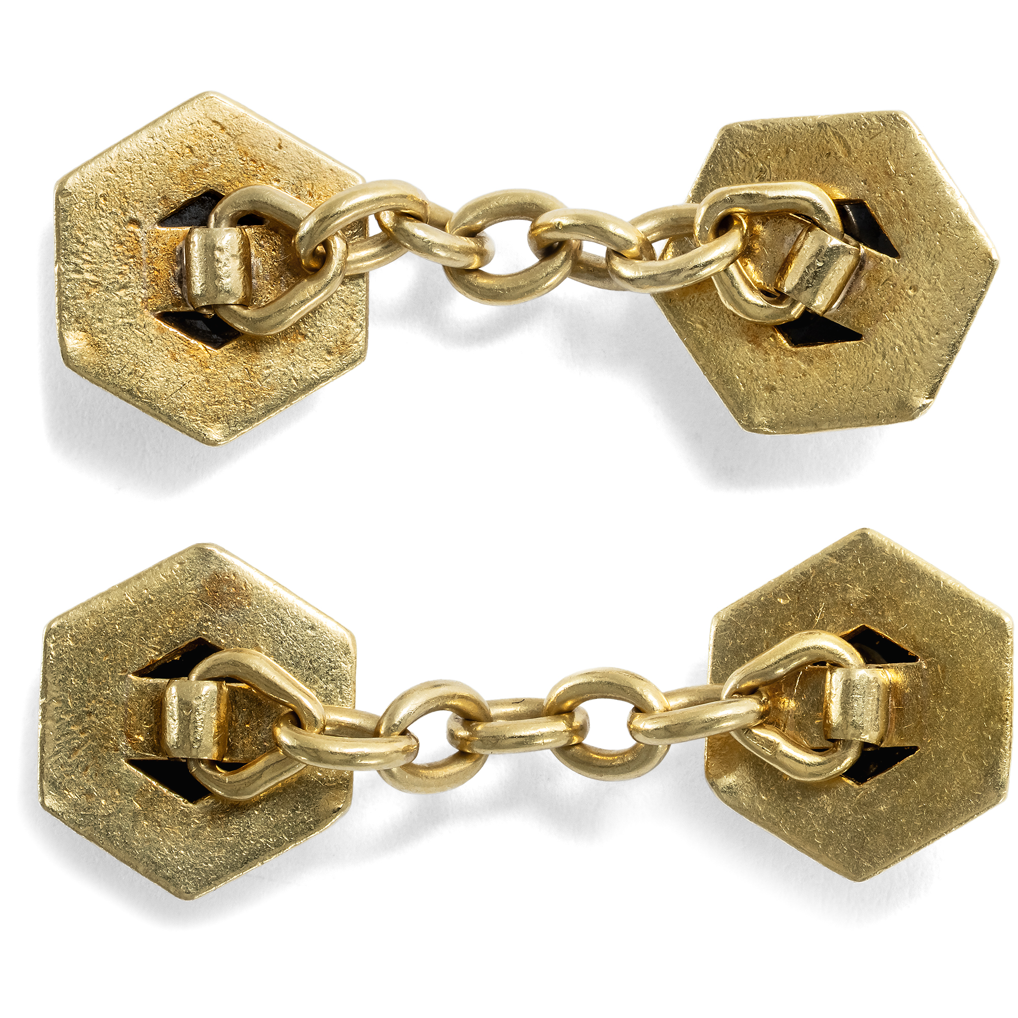 Edle Manschettenknöpfe aus Gold & Saphiren, Portugal um 1960 Edle Manschettenknöpfe aus Gold & Saphiren, Portugal um 1960