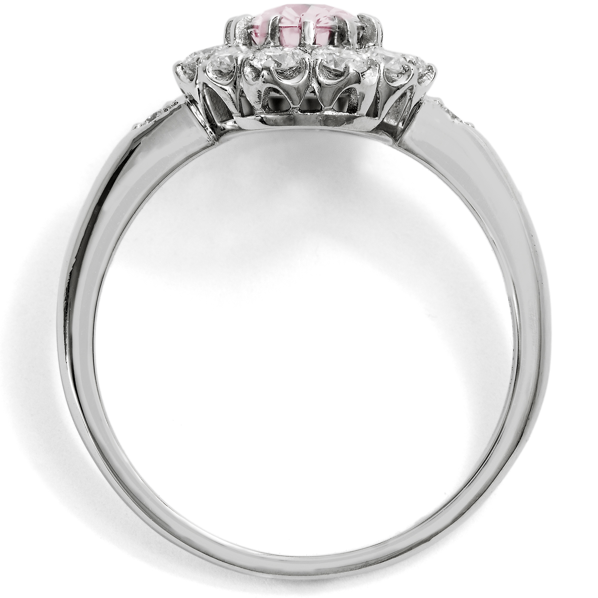 Eleganter Ring mit orange-pinkem Saphir & Brillanten, aus unserer Werkstatt Eleganter Ring mit orange-pinkem Saphir & Brillanten, aus unserer Werkstatt