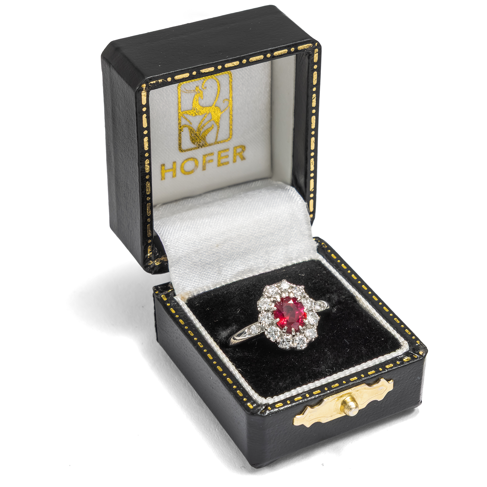 Zeitloser Ring mit unbehandeltem Rubin & Brillanten in Platin, aus unserer Werkstatt Zeitloser Ring mit unbehandeltem Rubin & Brillanten in Platin, aus unserer Werkstatt