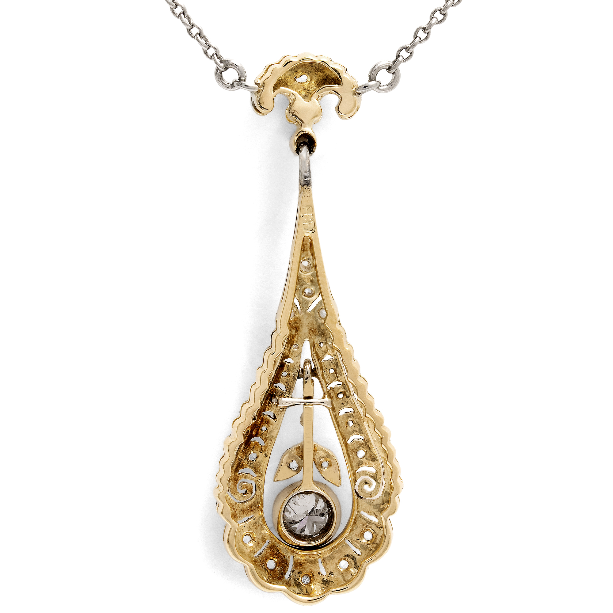 Antikes Collier mit Diamanten in Platin auf Gold, Deutschland um 1915 Antikes Collier mit Diamanten in Platin auf Gold, Deutschland um 1915