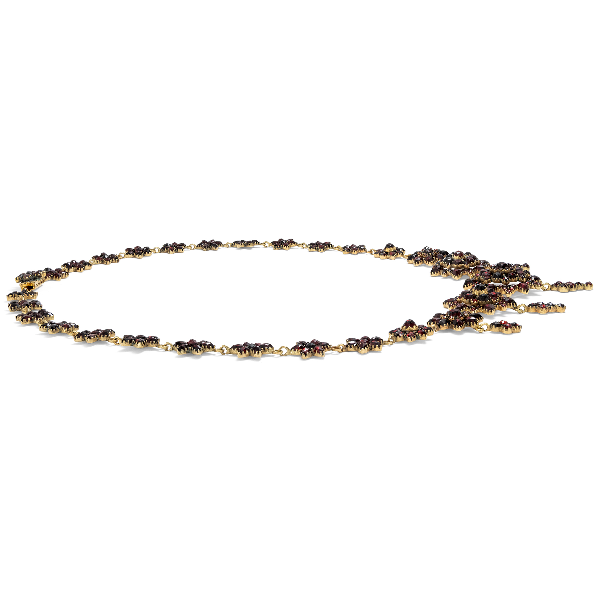 Antikes Collier mit Sternen aus böhmischen Granaten, um 1890 Antikes Collier mit Sternen aus böhmischen Granaten, um 1890