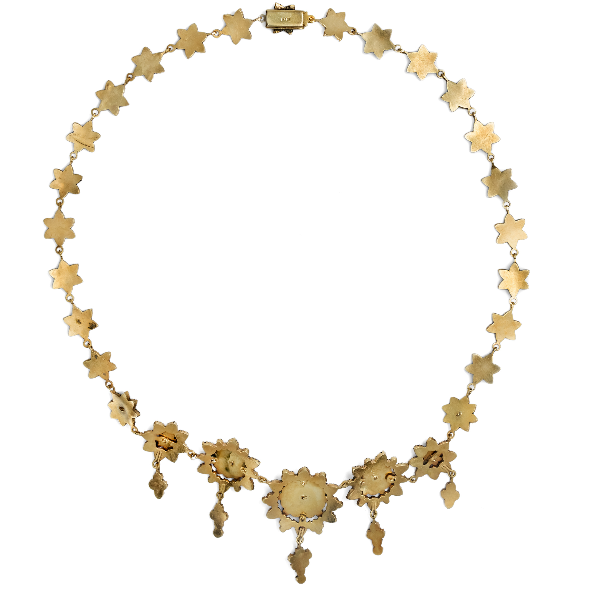 Antikes Collier mit Sternen aus böhmischen Granaten, um 1890 Antikes Collier mit Sternen aus böhmischen Granaten, um 1890