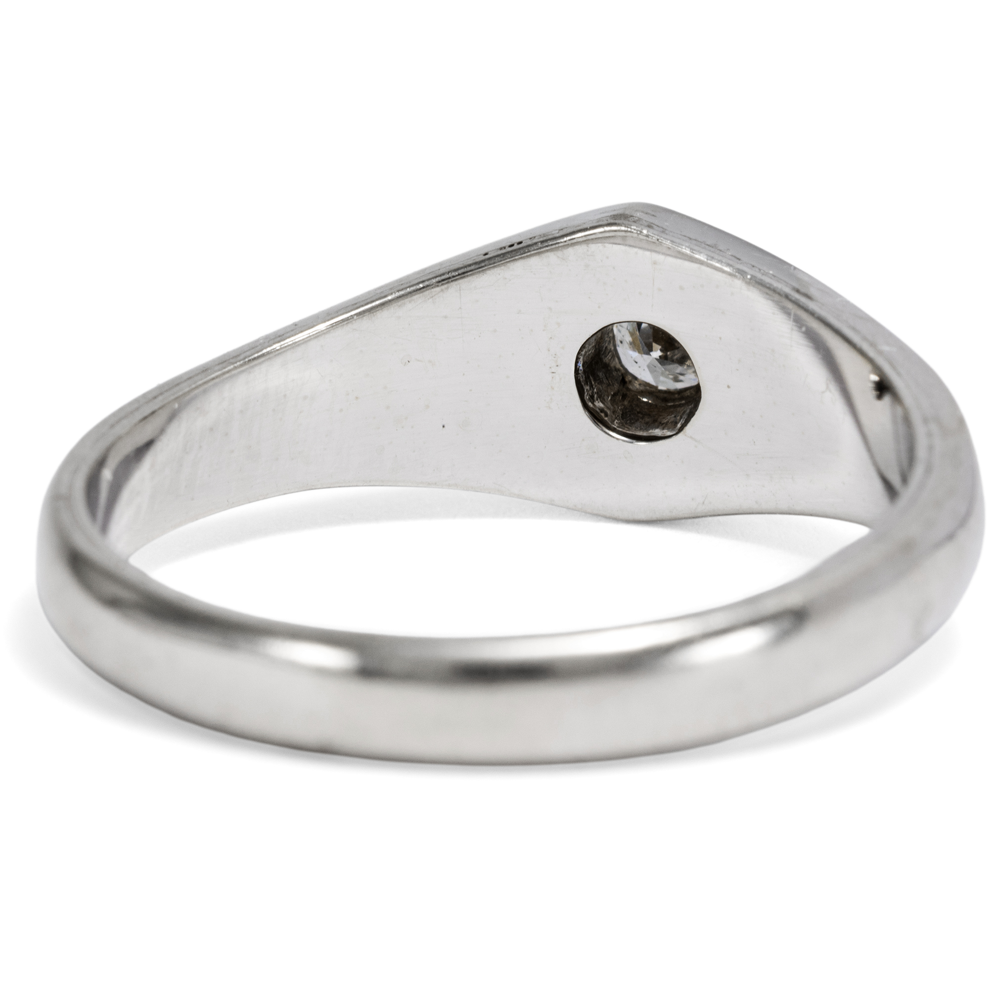 Minimalistischer Solitärring mit Brilliant in Weißgold, 1930er Jahre Minimalistischer Solitärring mit Brilliant in Weißgold, 1930er Jahre