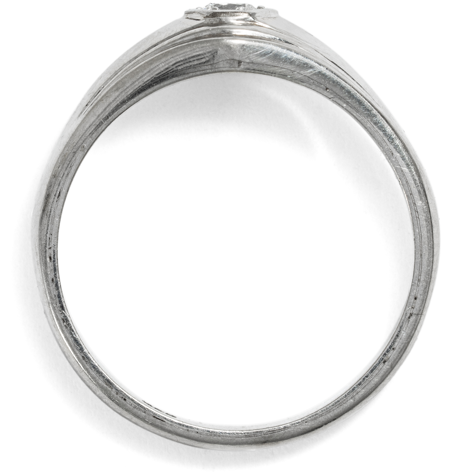 Minimalistischer Solitärring mit Brilliant in Weißgold, 1930er Jahre Minimalistischer Solitärring mit Brilliant in Weißgold, 1930er Jahre