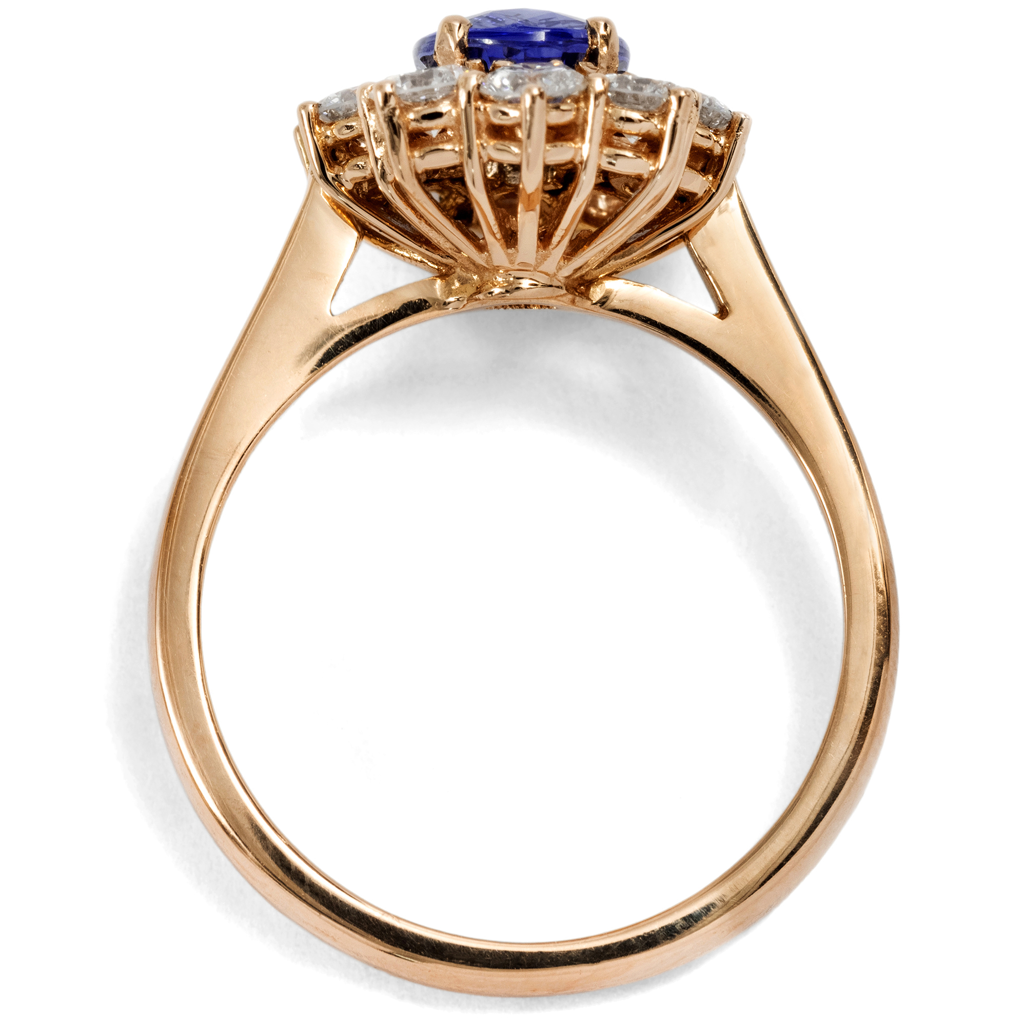 Timeless Ring with Sapphire & Diamonds in Rose Gold, Handcrafted in Our Workshop Timeless Ring with Sapphire & Diamonds in Rose Gold, Handcrafted in Our Workshop