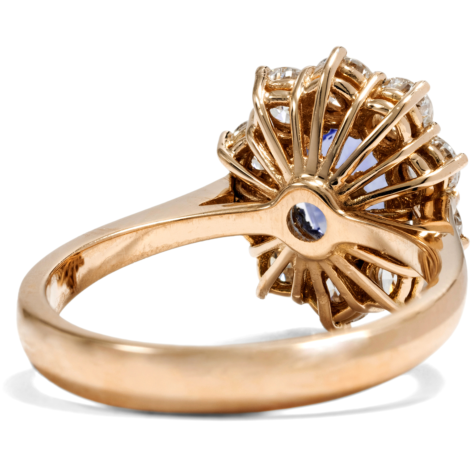 Timeless Ring with Sapphire & Diamonds in Rose Gold, Handcrafted in Our Workshop Timeless Ring with Sapphire & Diamonds in Rose Gold, Handcrafted in Our Workshop