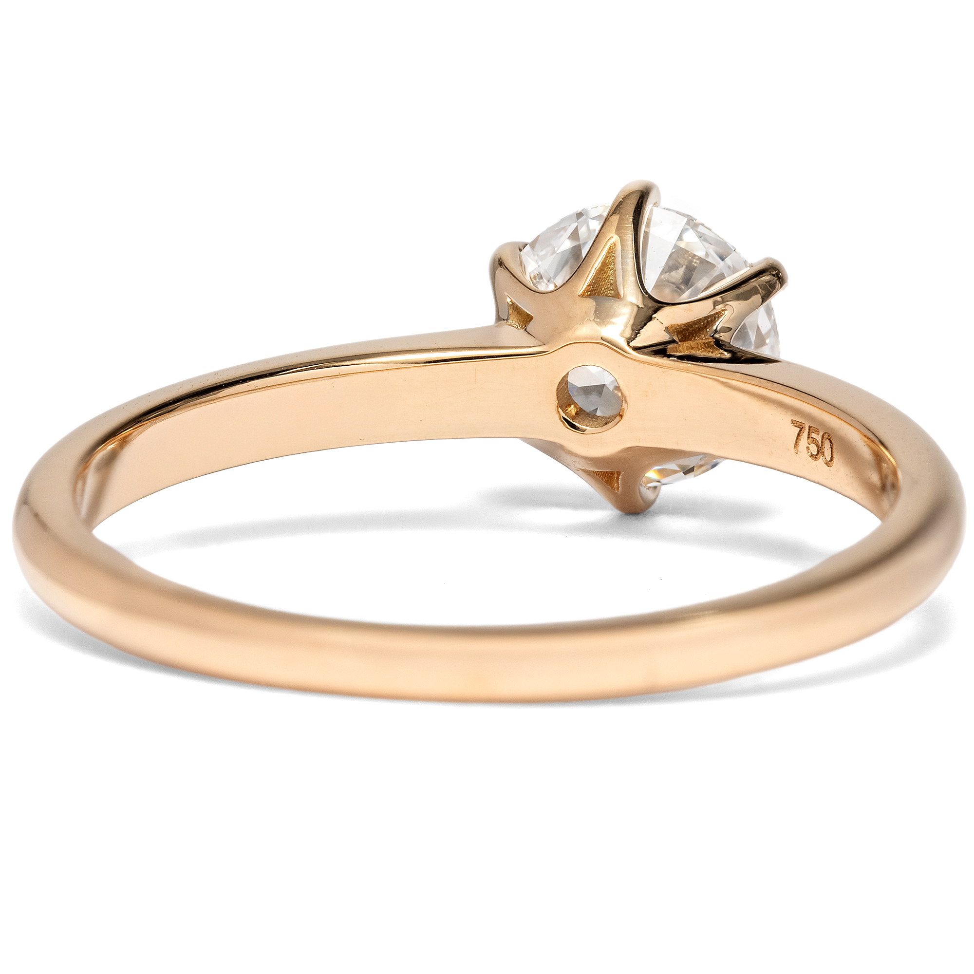 Klassischer Verlobungsring mit 1,10 ct Brillant (G, IF) in Roségold, aus unserer Werkstatt Klassischer Verlobungsring mit 1,10 ct Brillant (G, IF) in Roségold, aus unserer Werkstatt
