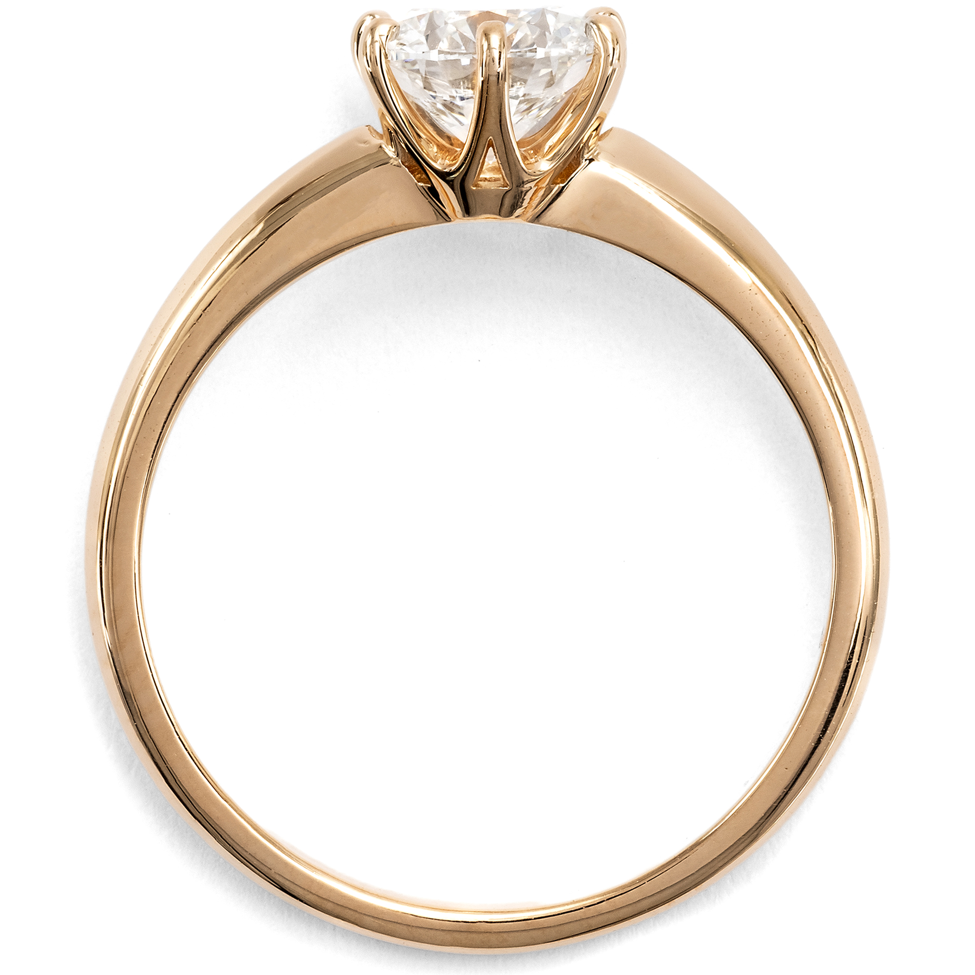 Klassischer Verlobungsring mit 1,10 ct Brillant (G, IF) in Roségold, aus unserer Werkstatt Klassischer Verlobungsring mit 1,10 ct Brillant (G, IF) in Roségold, aus unserer Werkstatt