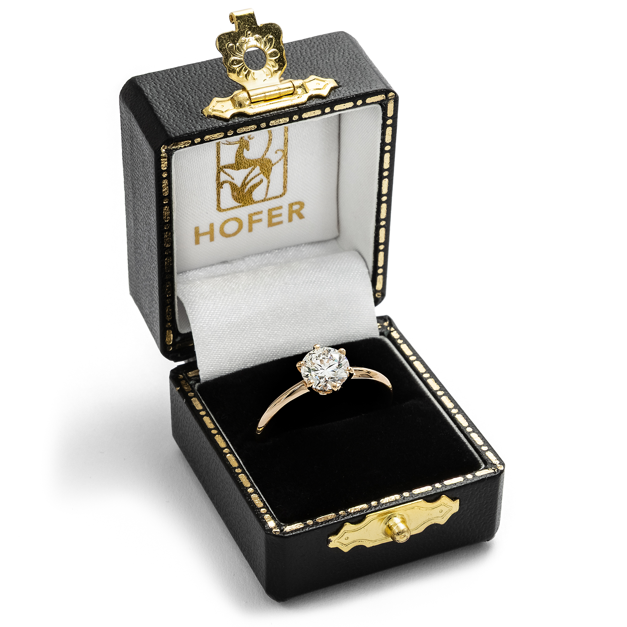 Klassischer Verlobungsring mit 1,10 ct Brillant (G, IF) in Roségold, aus unserer Werkstatt Klassischer Verlobungsring mit 1,10 ct Brillant (G, IF) in Roségold, aus unserer Werkstatt