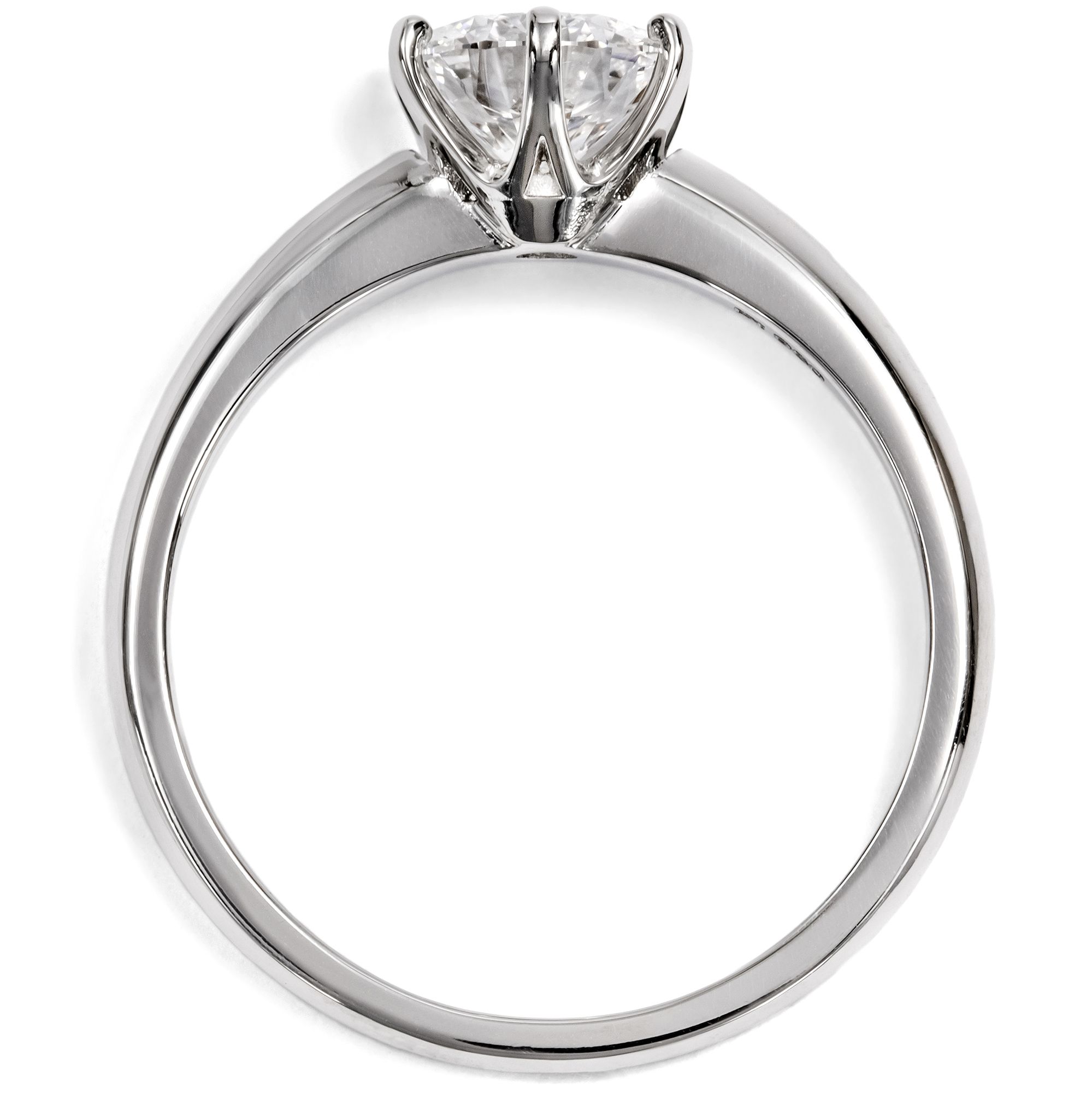 Klassischer Verlobungsring mit 1,10 ct Brillant (E, VVS2) in Platin, aus unserer Werkstatt Klassischer Verlobungsring mit 1,10 ct Brillant (E, VVS2) in Platin, aus unserer Werkstatt