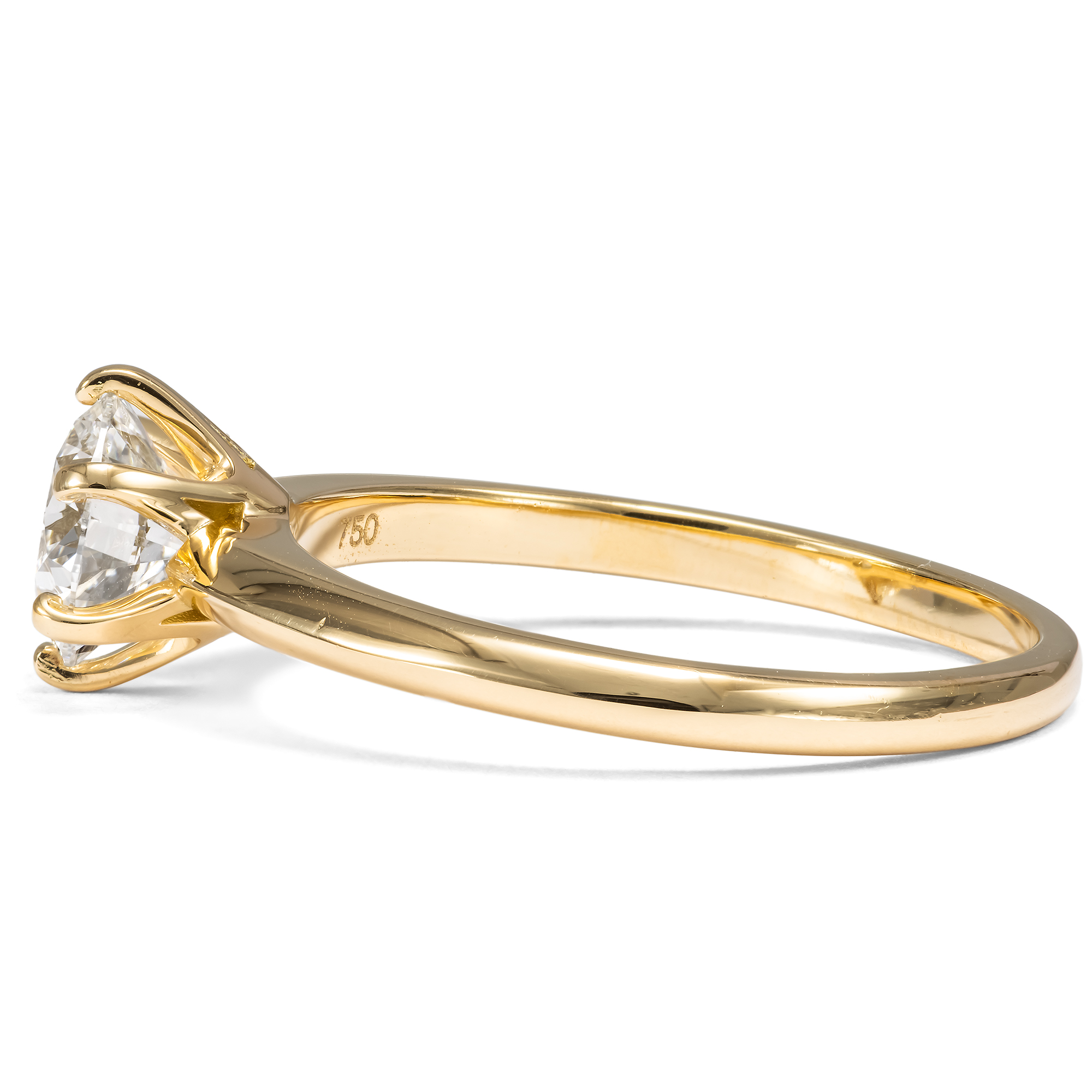 Klassischer Verlobungsring mit 1,07 ct Brillant (F, IF) in Gelbgold, aus unserer Werkstatt Klassischer Verlobungsring mit 1,07 ct Brillant (F, IF) in Gelbgold, aus unserer Werkstatt