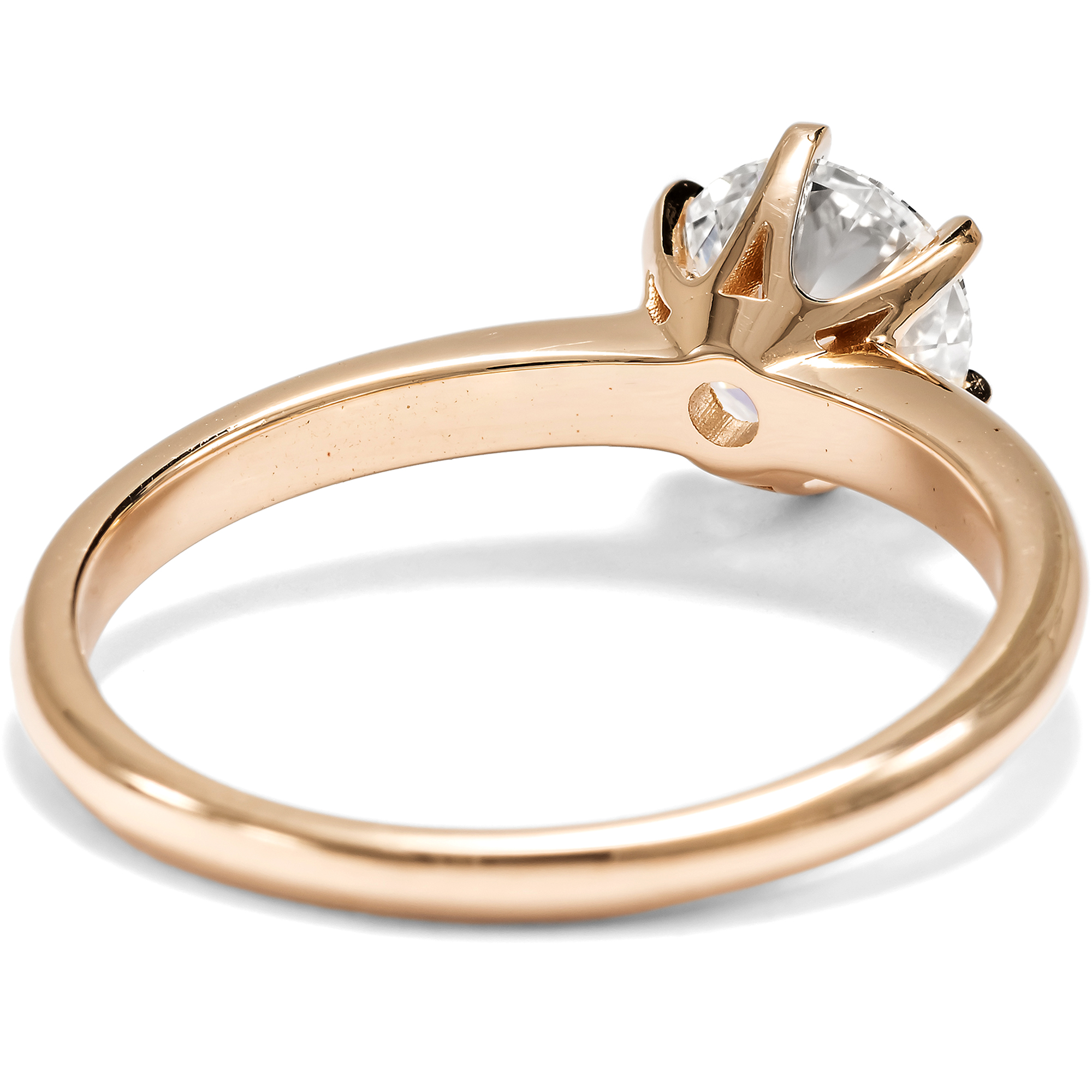 Klassischer Verlobungsring mit 1,01 ct Brillant (G, VS1) in Roségold, aus unserer Werkstatt Klassischer Verlobungsring mit 1,01 ct Brillant (G, VS1) in Roségold, aus unserer Werkstatt