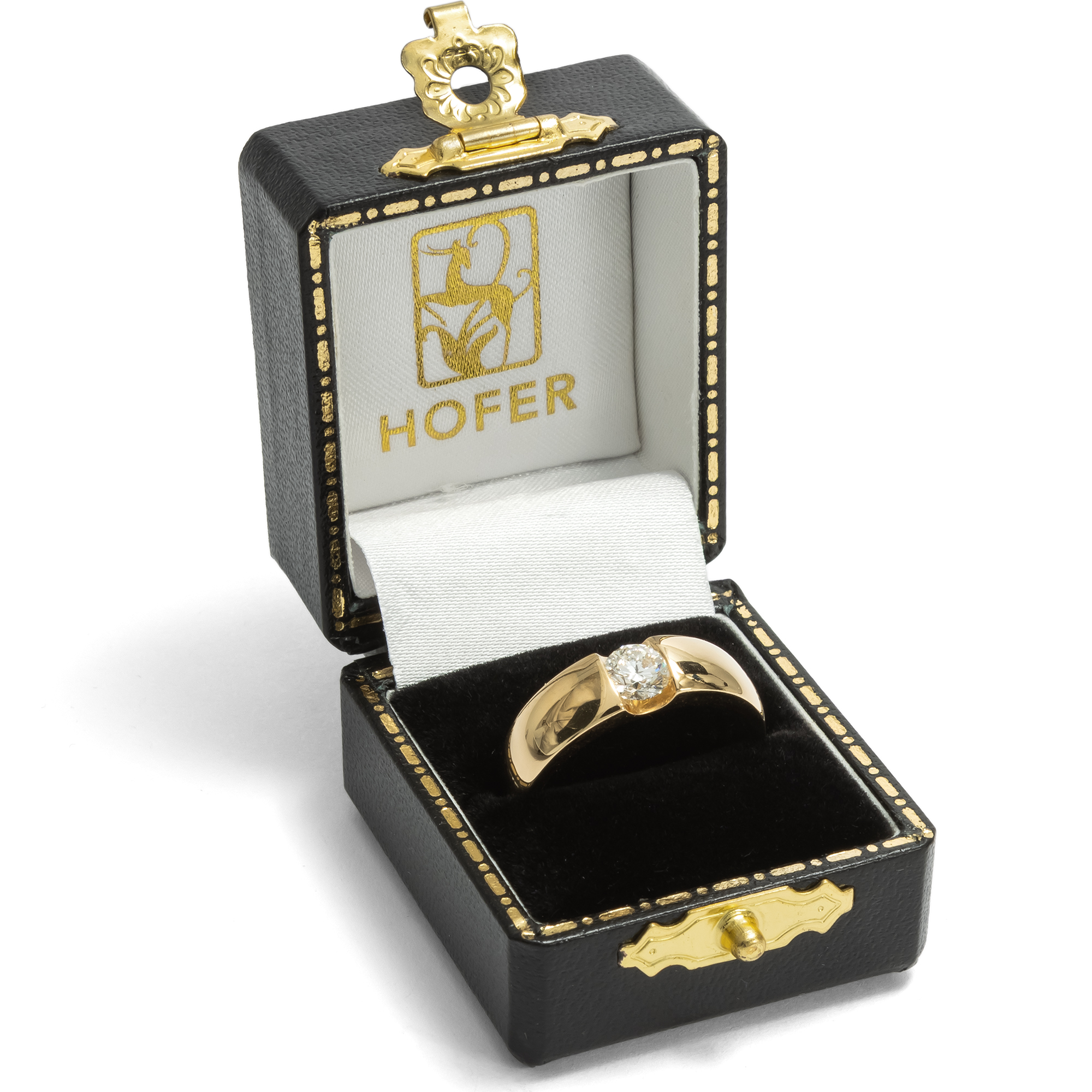 Schlichter Bandring mit schönem Handkaräter Brillant, um 2010 Schlichter Bandring mit schönem Handkaräter Brillant, um 2010