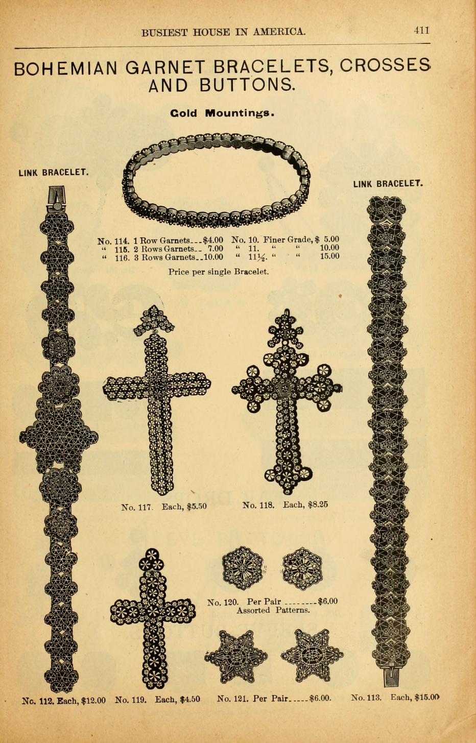 Antikes Armband mit böhmischen Granaten in vergoldetem Silber, um 1890 Antikes Armband mit böhmischen Granaten in vergoldetem Silber, um 1890