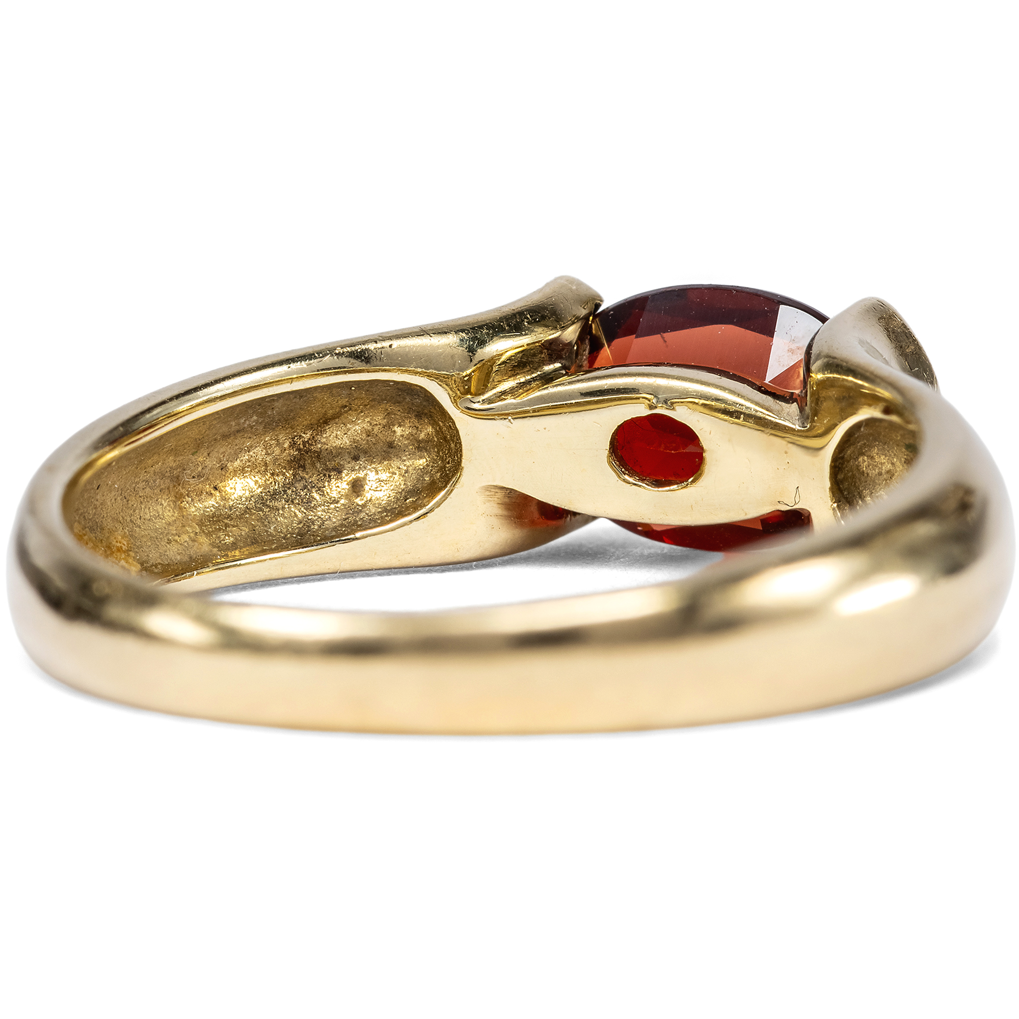 Feiner vintage Ring mit Granat in Gelbgold, um 1990 Feiner vintage Ring mit Granat in Gelbgold, um 1990