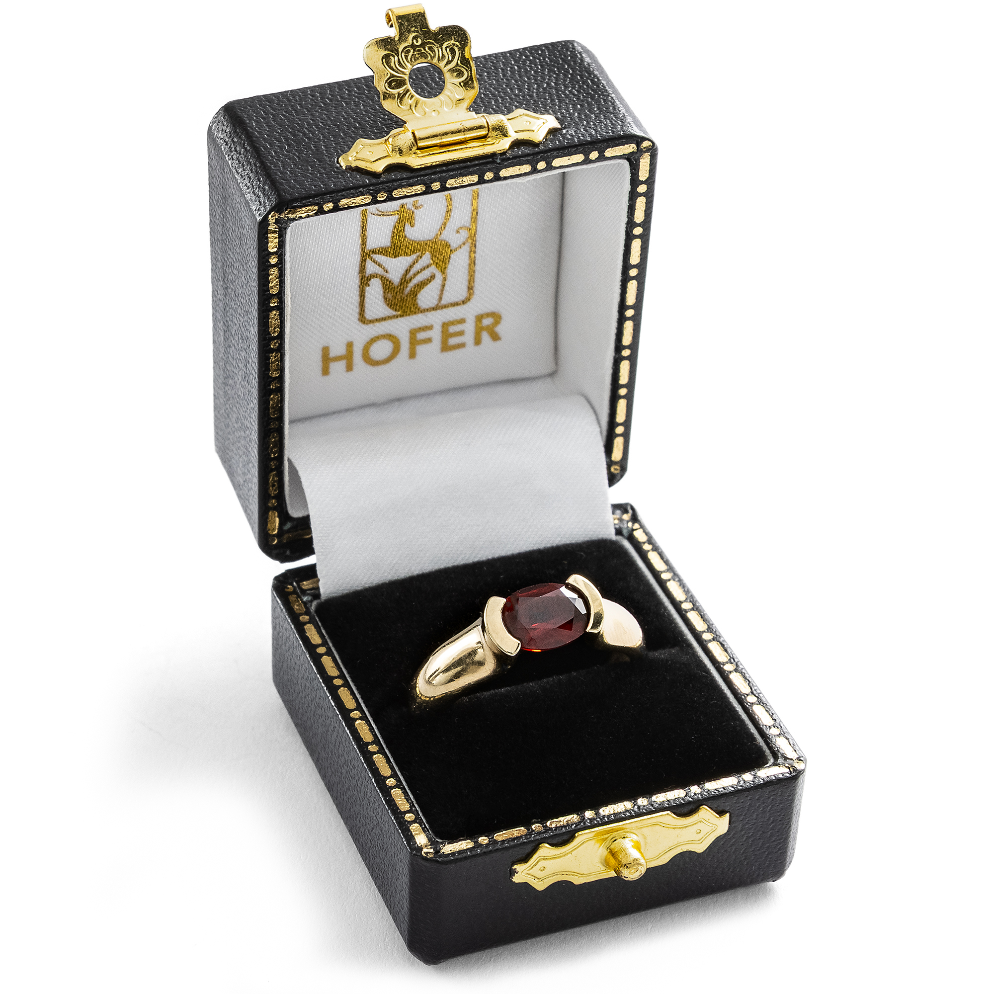 Feiner vintage Ring mit Granat in Gelbgold, um 1990 Feiner vintage Ring mit Granat in Gelbgold, um 1990