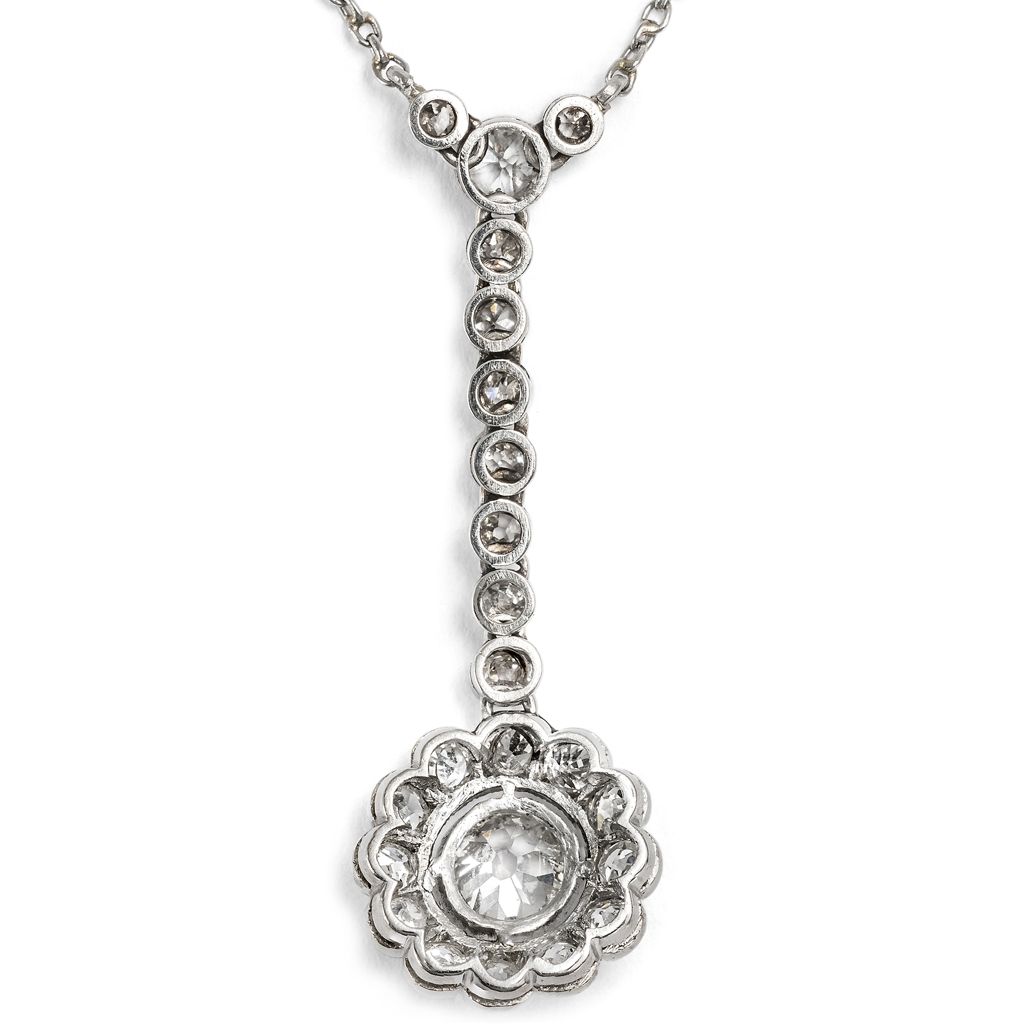 Bezauberndes Collier der Belle Époque mit Diamanten in Platin, um 1910 Bezauberndes Collier der Belle Époque mit Diamanten in Platin, um 1910