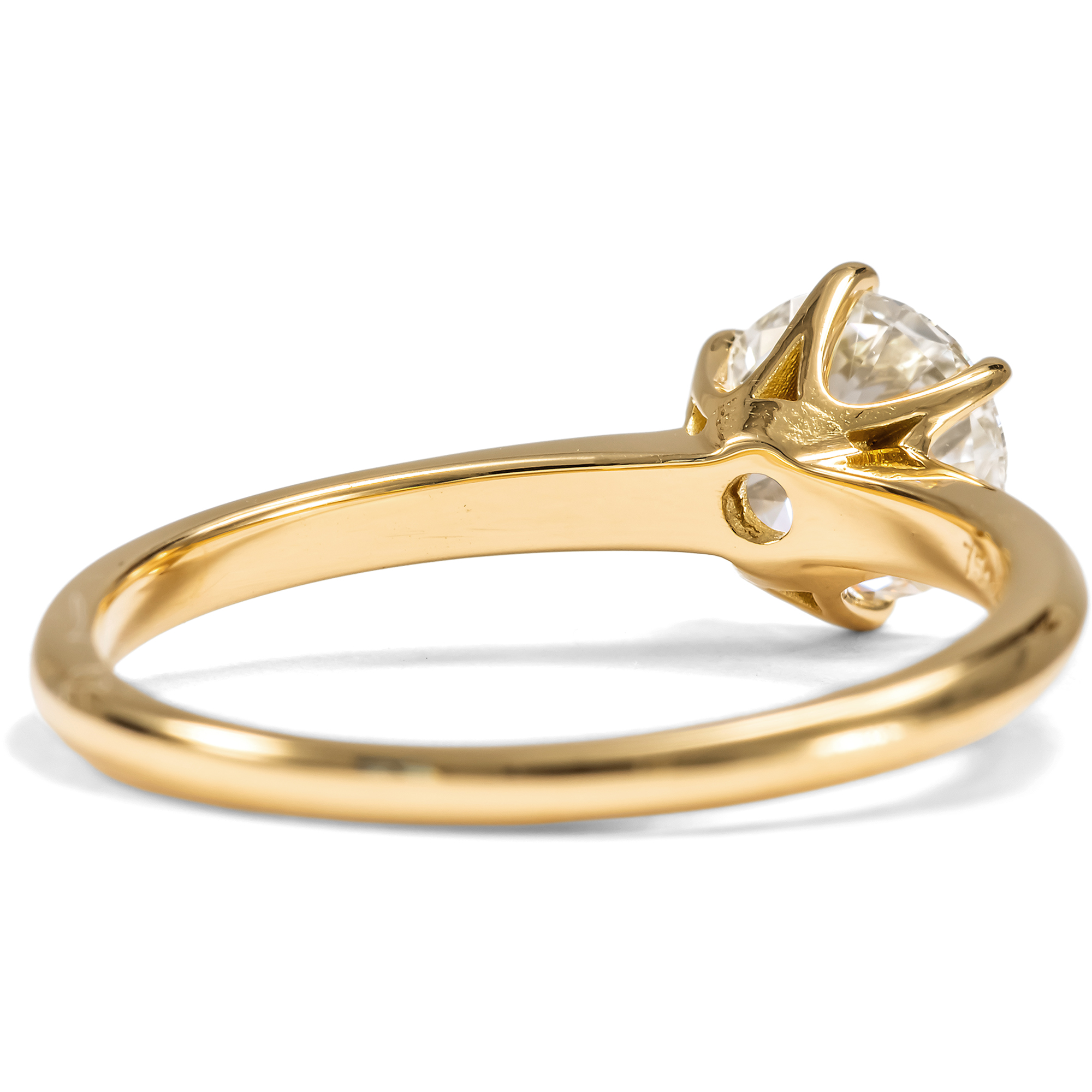 Klassischer Verlobungsring mit 1,01 ct Brillant (G, VS1) in Gelbgold, aus unserer Werkstatt Klassischer Verlobungsring mit 1,01 ct Brillant (G, VS1) in Gelbgold, aus unserer Werkstatt