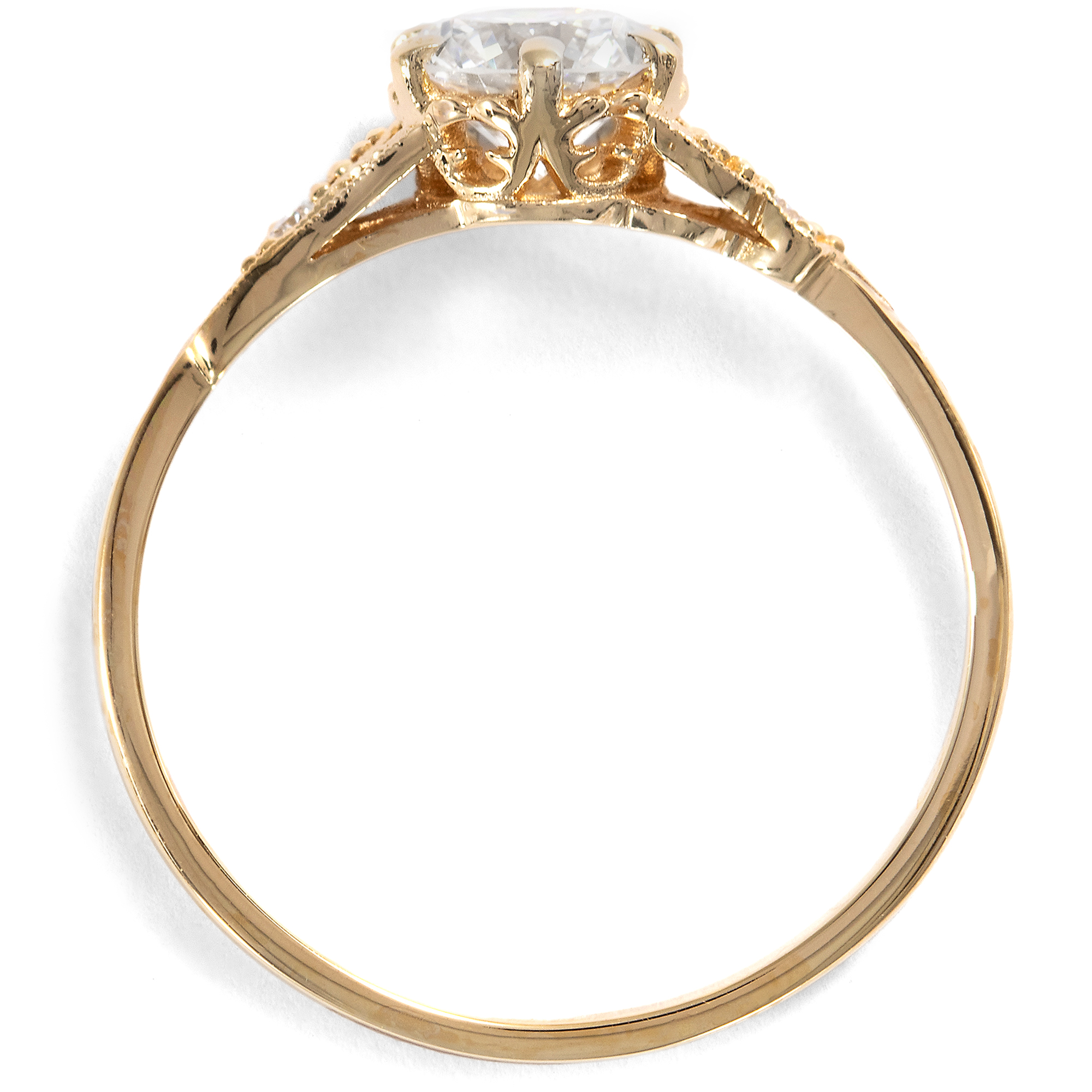 Zarter Roségold-Ring mit 0,70 ct vintage Brillant, aus unserer Werkstatt Zarter Roségold-Ring mit 0,70 ct vintage Brillant, aus unserer Werkstatt