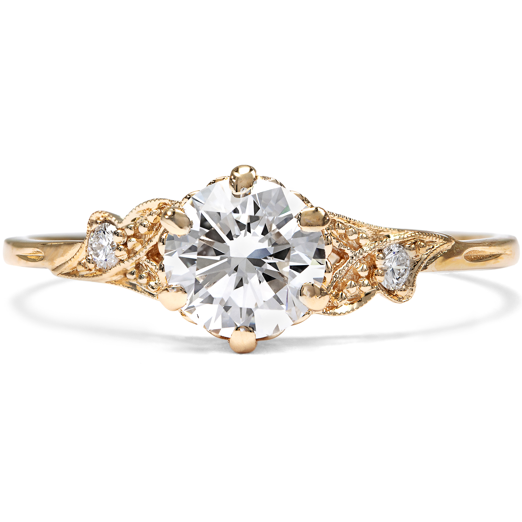 Zarter Roségold-Ring mit 0,70 ct vintage Brillant, aus unserer Werkstatt Zarter Roségold-Ring mit 0,70 ct vintage Brillant, aus unserer Werkstatt