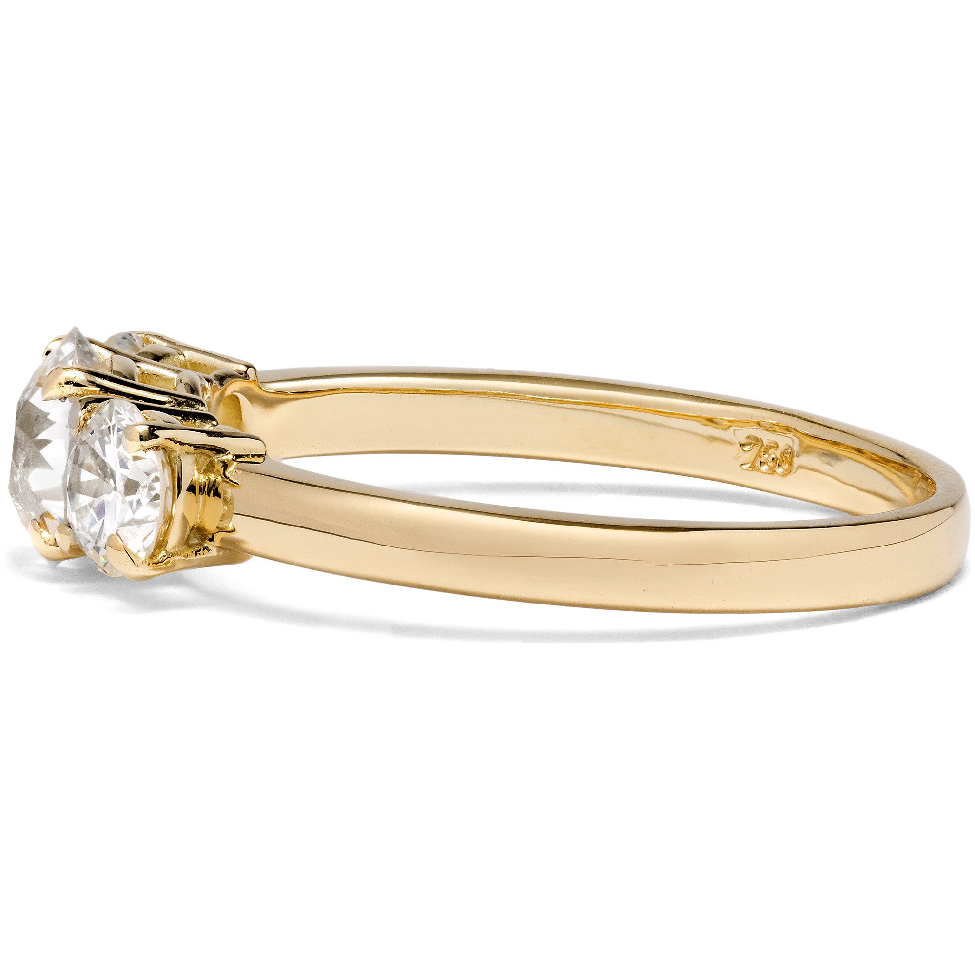 Ungetragener „Trilogie“-Ring mit 1,19 ct Diamanten im Altschliff, aus unserer Werkstatt Ungetragener „Trilogie“-Ring mit 1,19 ct Diamanten im Altschliff, aus unserer Werkstatt