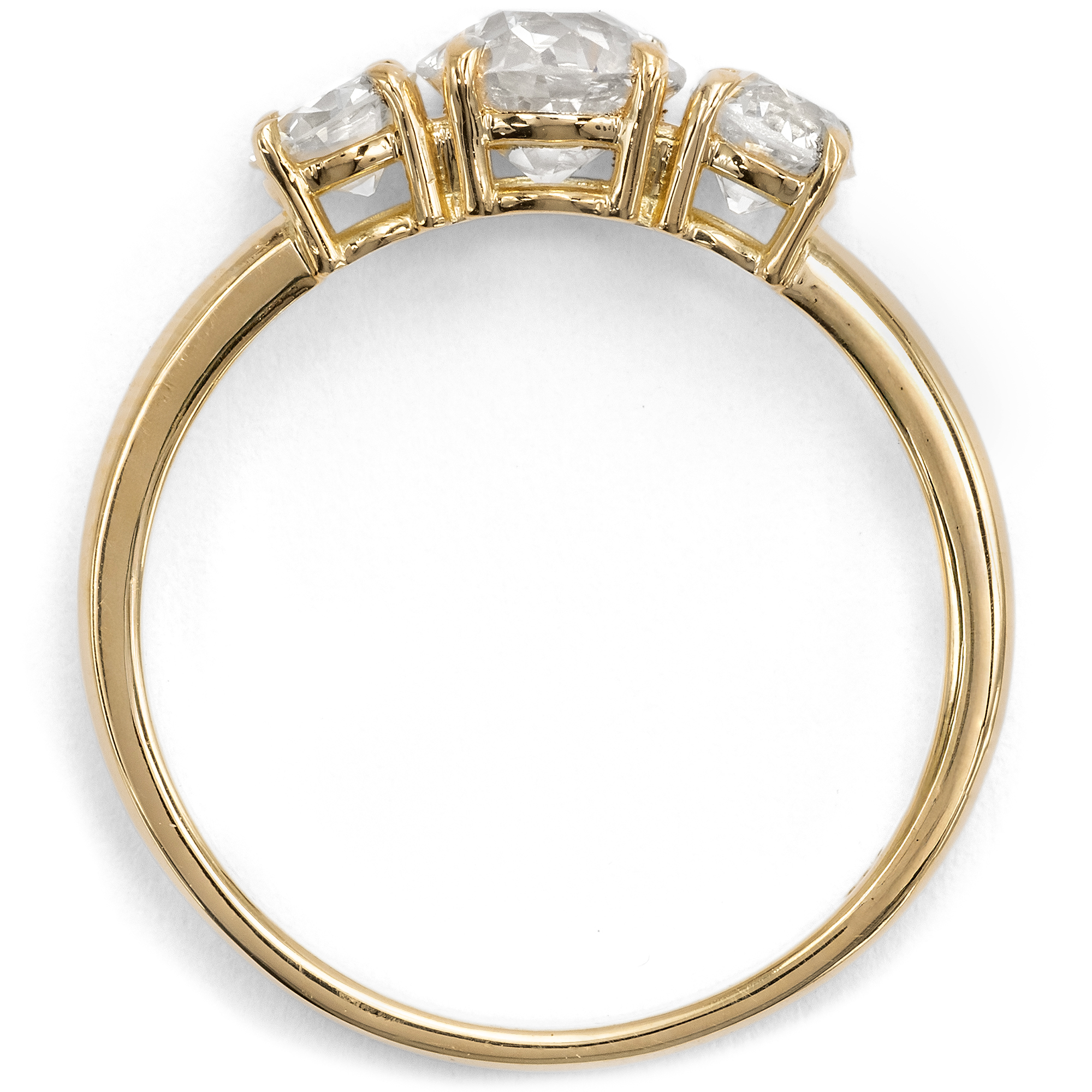 Ungetragener „Trilogie“-Ring mit 1,19 ct Diamanten im Altschliff, aus unserer Werkstatt Ungetragener „Trilogie“-Ring mit 1,19 ct Diamanten im Altschliff, aus unserer Werkstatt