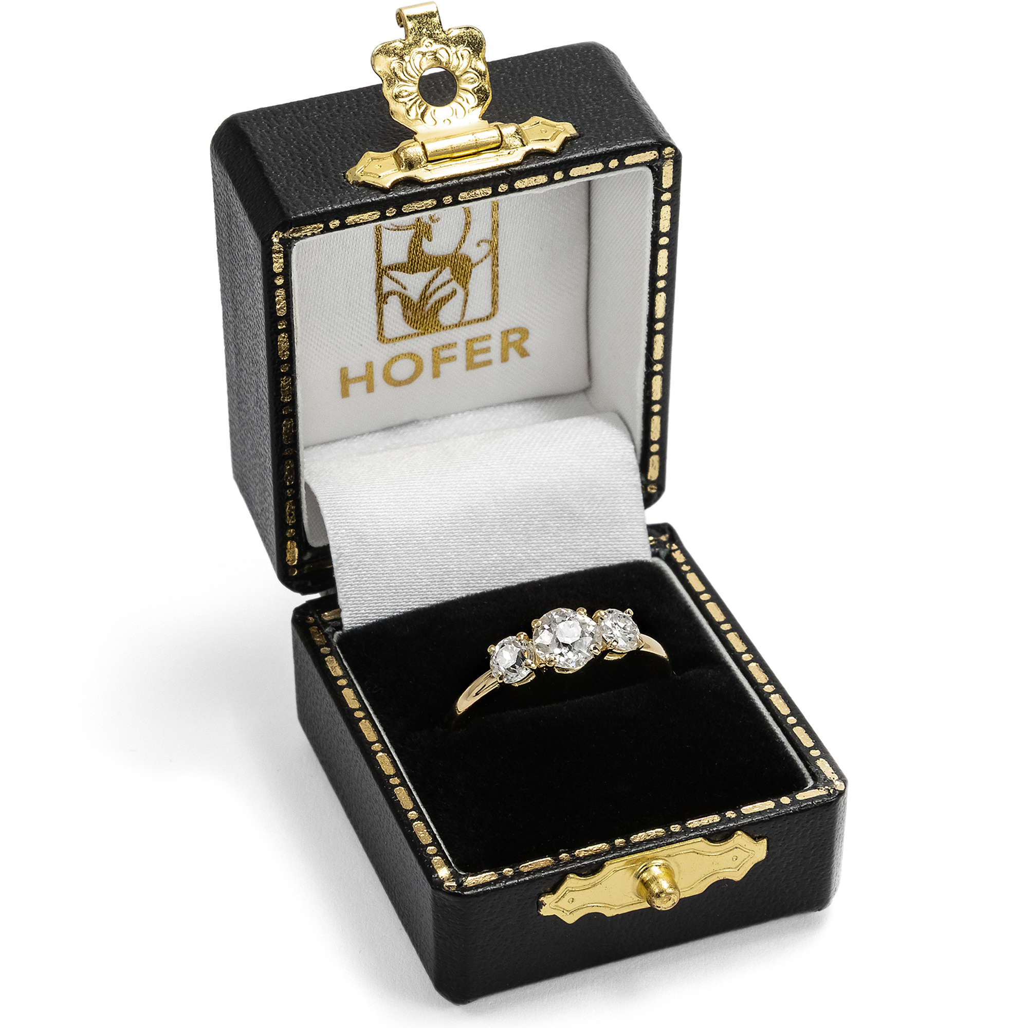 Ungetragener „Trilogie“-Ring mit 1,19 ct Diamanten im Altschliff, aus unserer Werkstatt Ungetragener „Trilogie“-Ring mit 1,19 ct Diamanten im Altschliff, aus unserer Werkstatt
