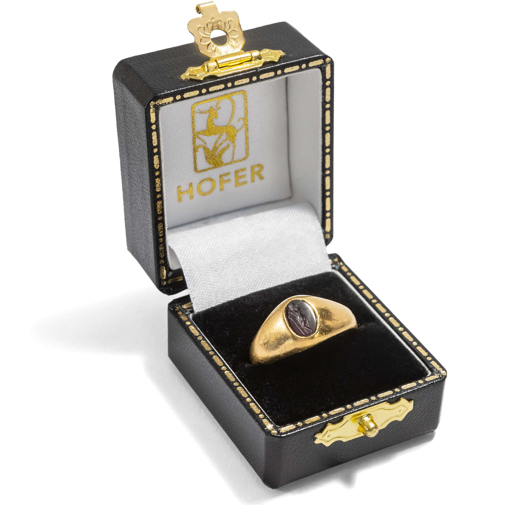 Römische Gemme der Hebe in einem vintage Ring aus Gold, 2. Jhd. n. Chr. & um 1985 Römische Gemme der Hebe in einem vintage Ring aus Gold, 2. Jhd. n. Chr. & um 1985