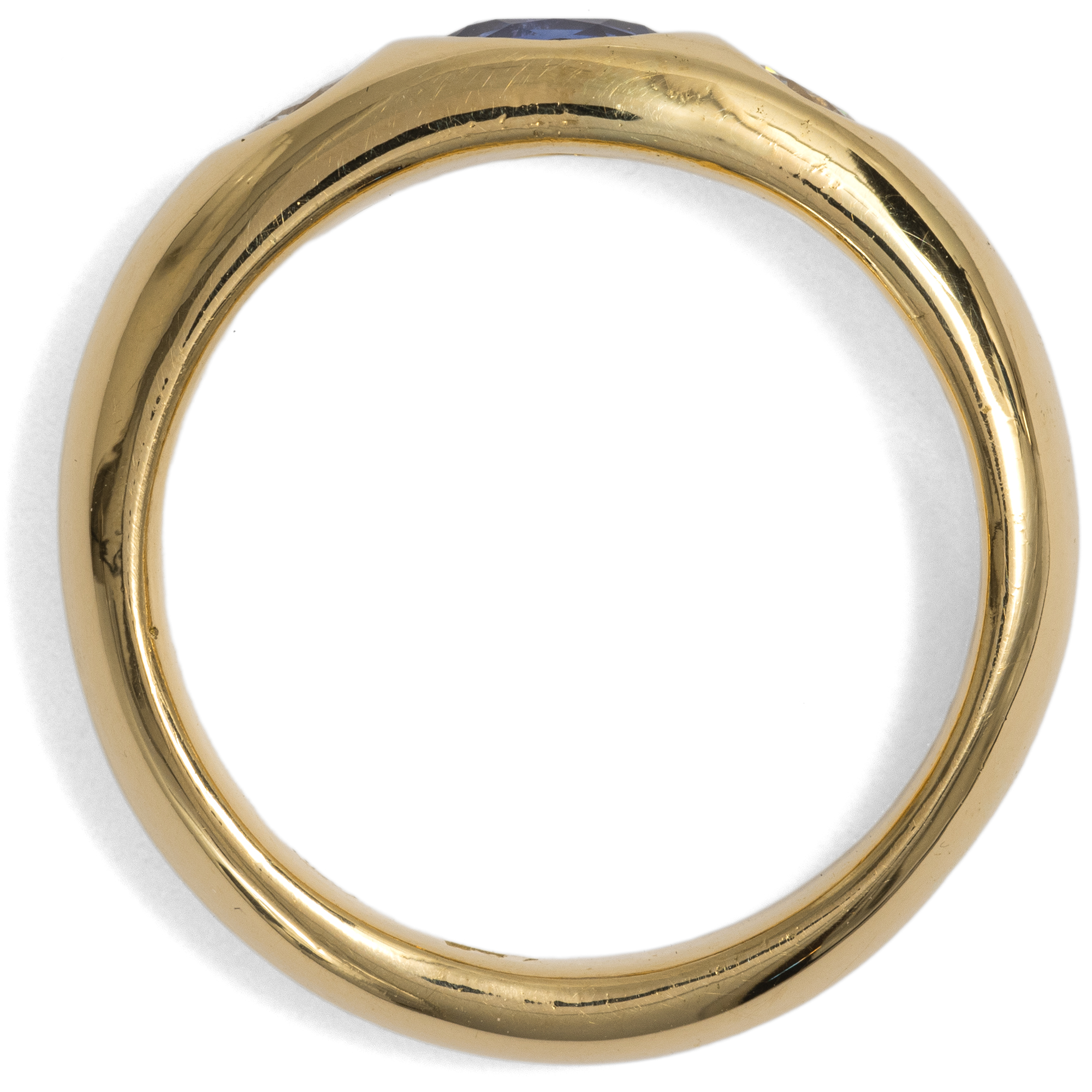 Moderner Bandring mit feinem Ceylonsaphir & Brillanten in Gold, um 2000 & später Moderner Bandring mit feinem Ceylonsaphir & Brillanten in Gold, um 2000 & später