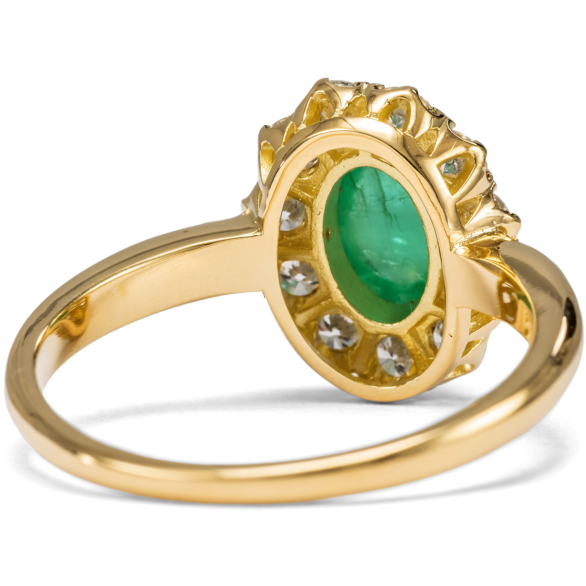 Eleganter Ring mit Smaragd & Brillanten in Gold, aus unserer Werkstatt Eleganter Ring mit Smaragd & Brillanten in Gold, aus unserer Werkstatt