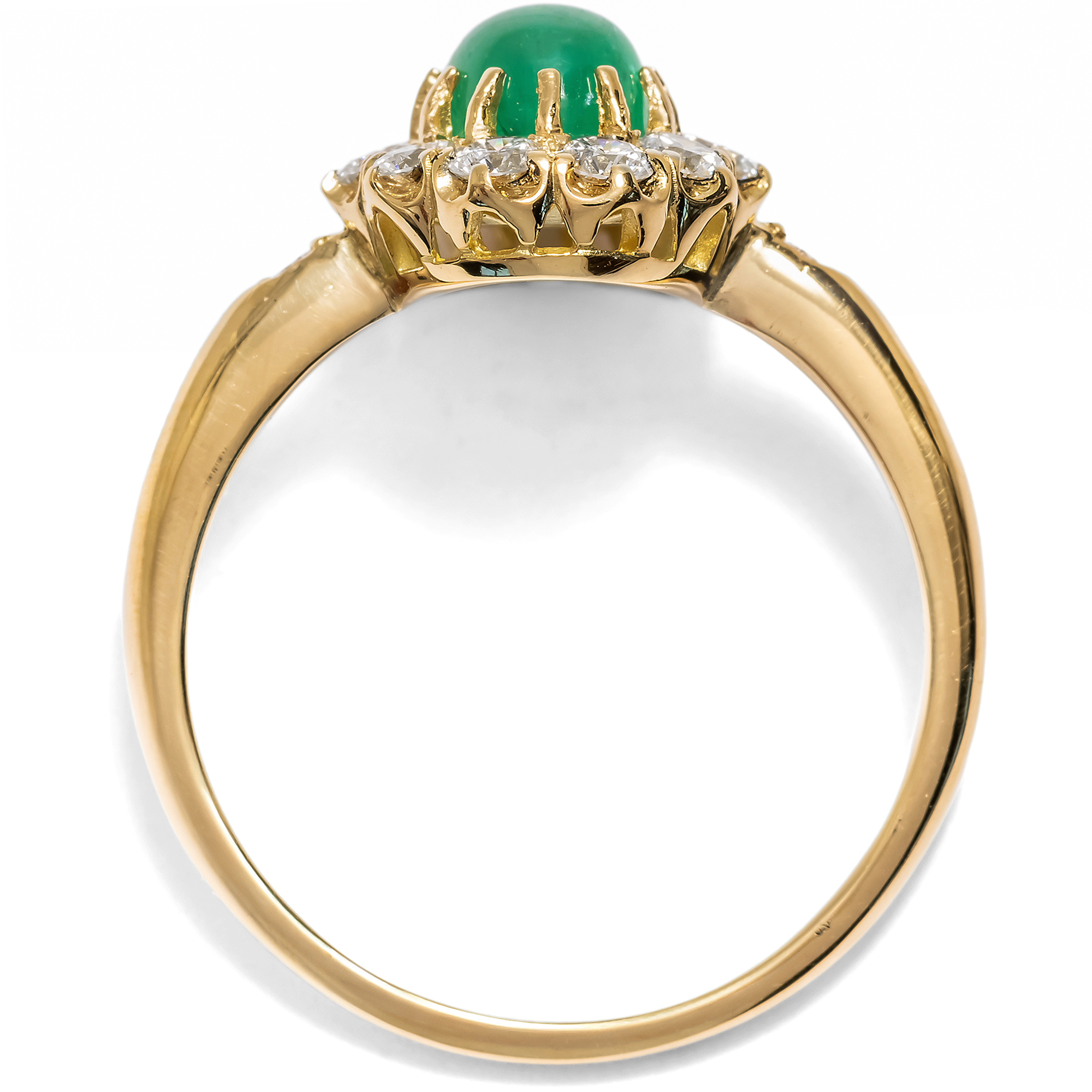 Eleganter Ring mit Smaragd & Brillanten in Gold, aus unserer Werkstatt Eleganter Ring mit Smaragd & Brillanten in Gold, aus unserer Werkstatt