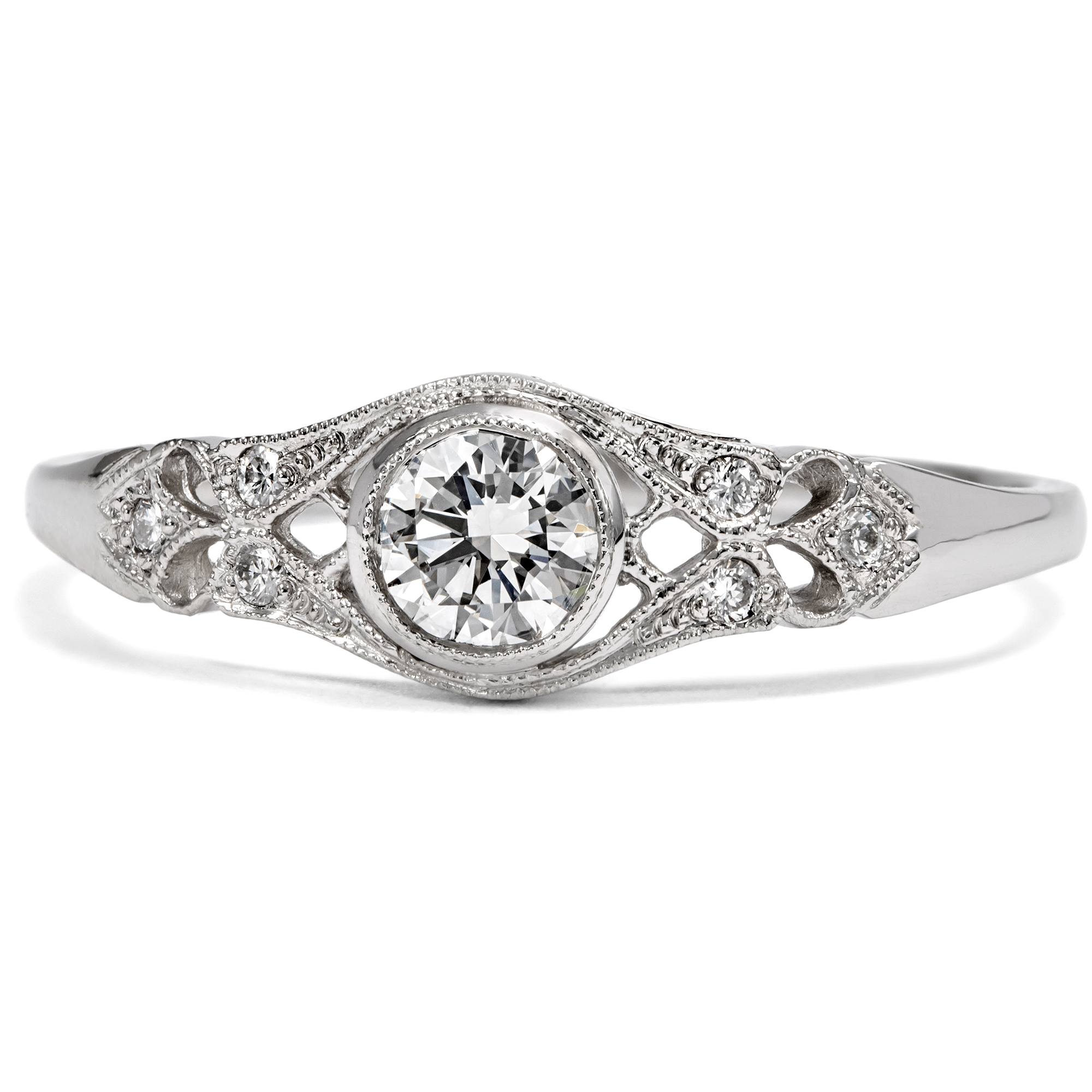Feiner Ring mit lupenreinem 0,30 ct GIA Diamant in Platin, aus unserer Werkstatt Feiner Ring mit lupenreinem 0,30 ct GIA Diamant in Platin, aus unserer Werkstatt