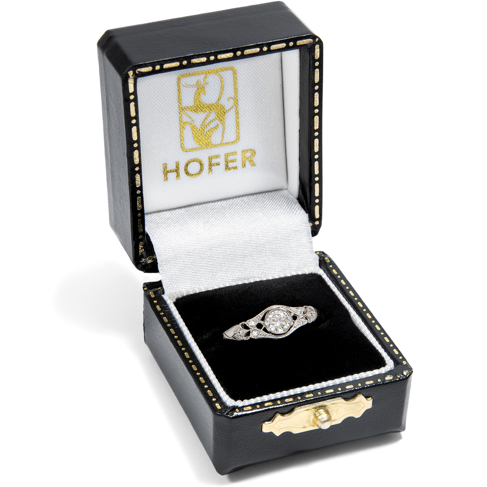 Feiner Ring mit lupenreinem 0,30 ct GIA Diamant in Platin, aus unserer Werkstatt Feiner Ring mit lupenreinem 0,30 ct GIA Diamant in Platin, aus unserer Werkstatt
